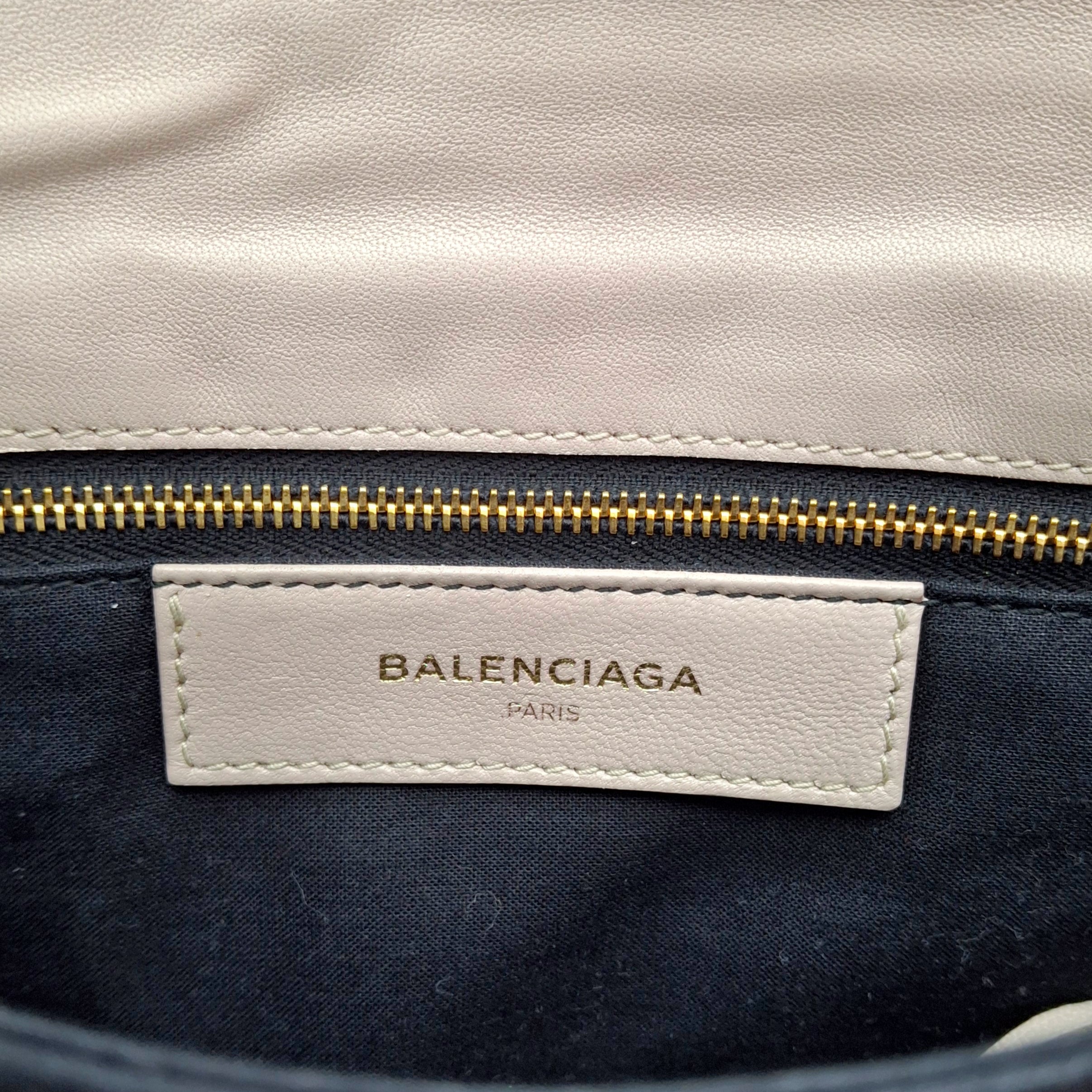 BALENCIAGA City Fold Clutch Leather Shoulder Bag GHW (Beige)