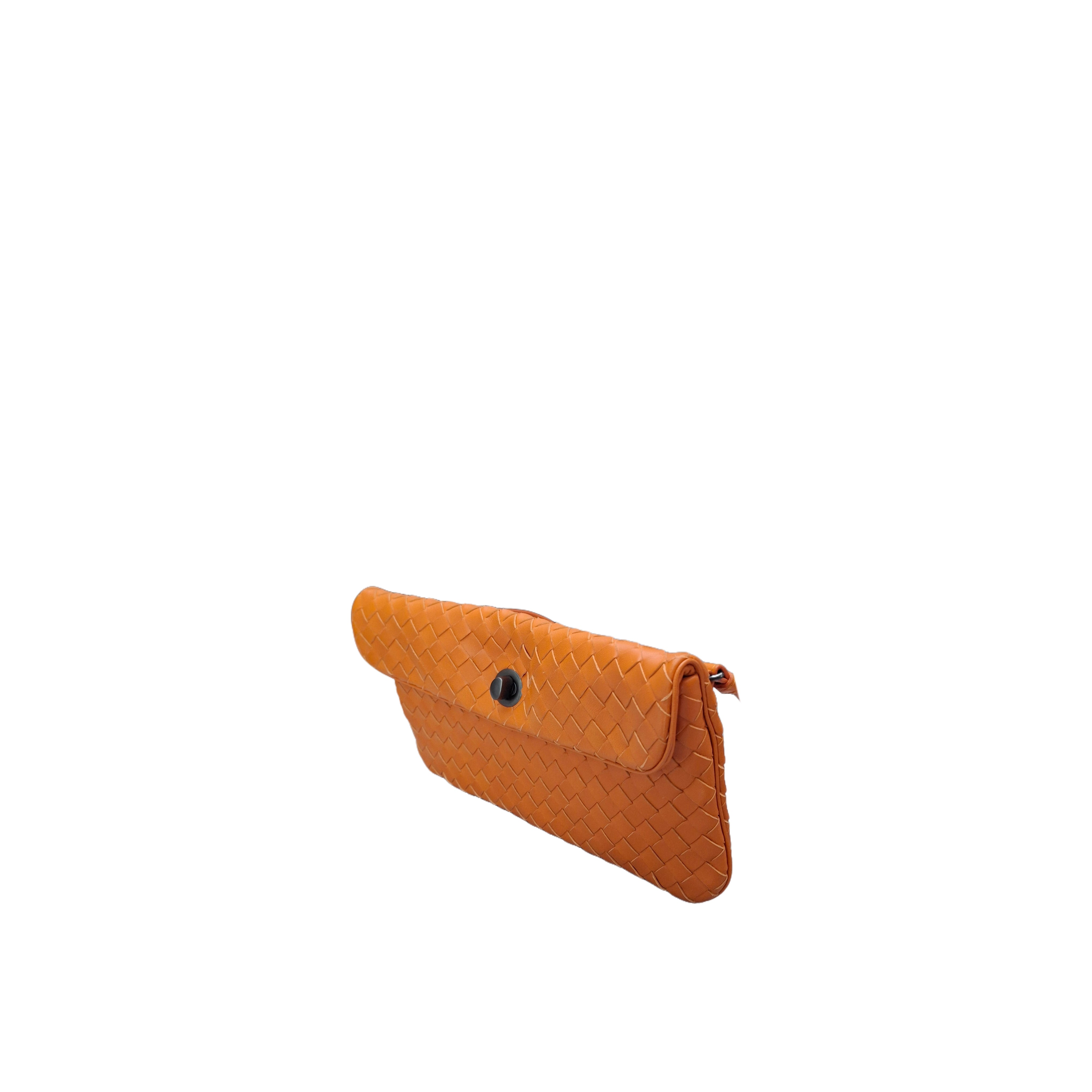 Bottega Veneta Intrecciato Wallet Clutch (Orange)