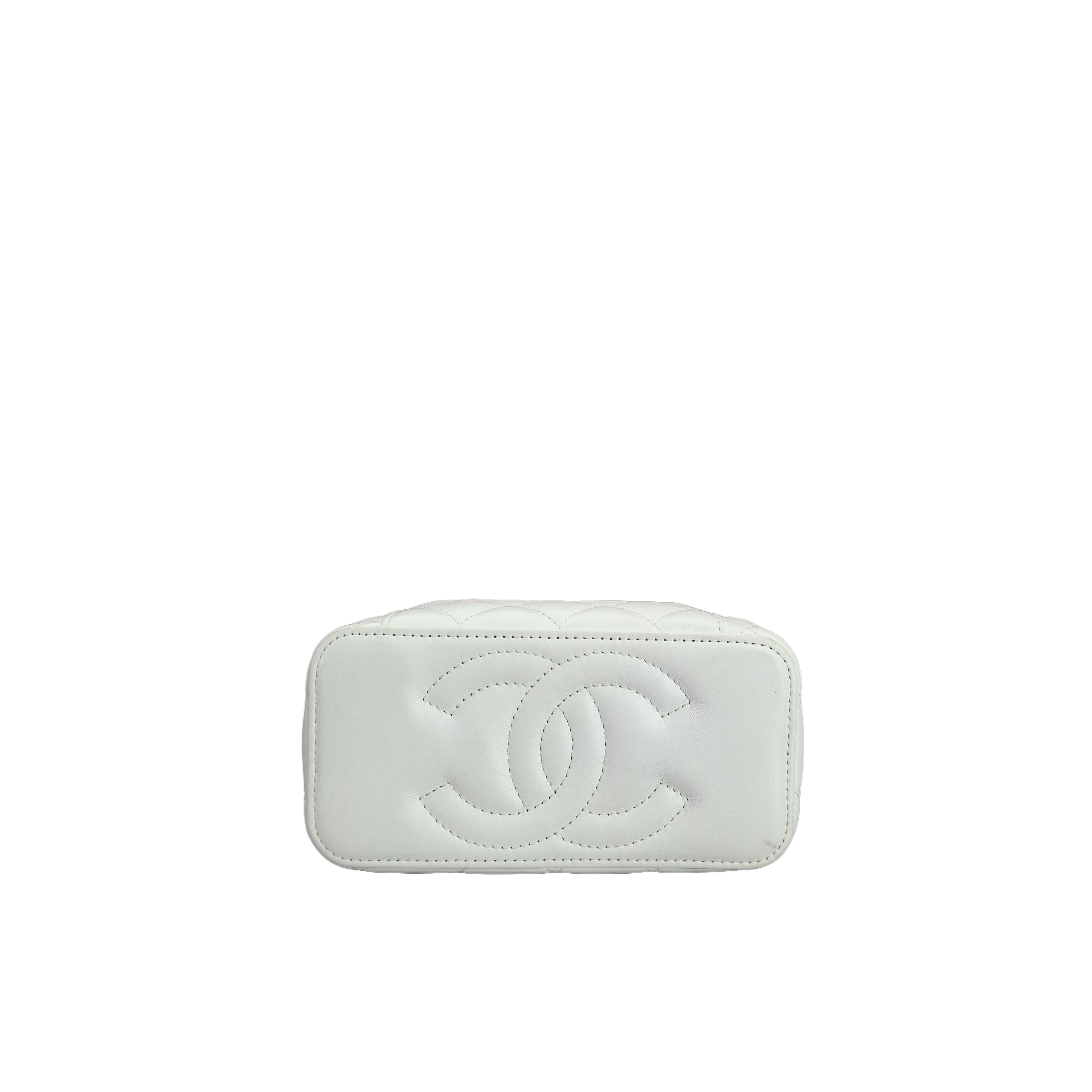 chanel vanity handbag GHW (white)