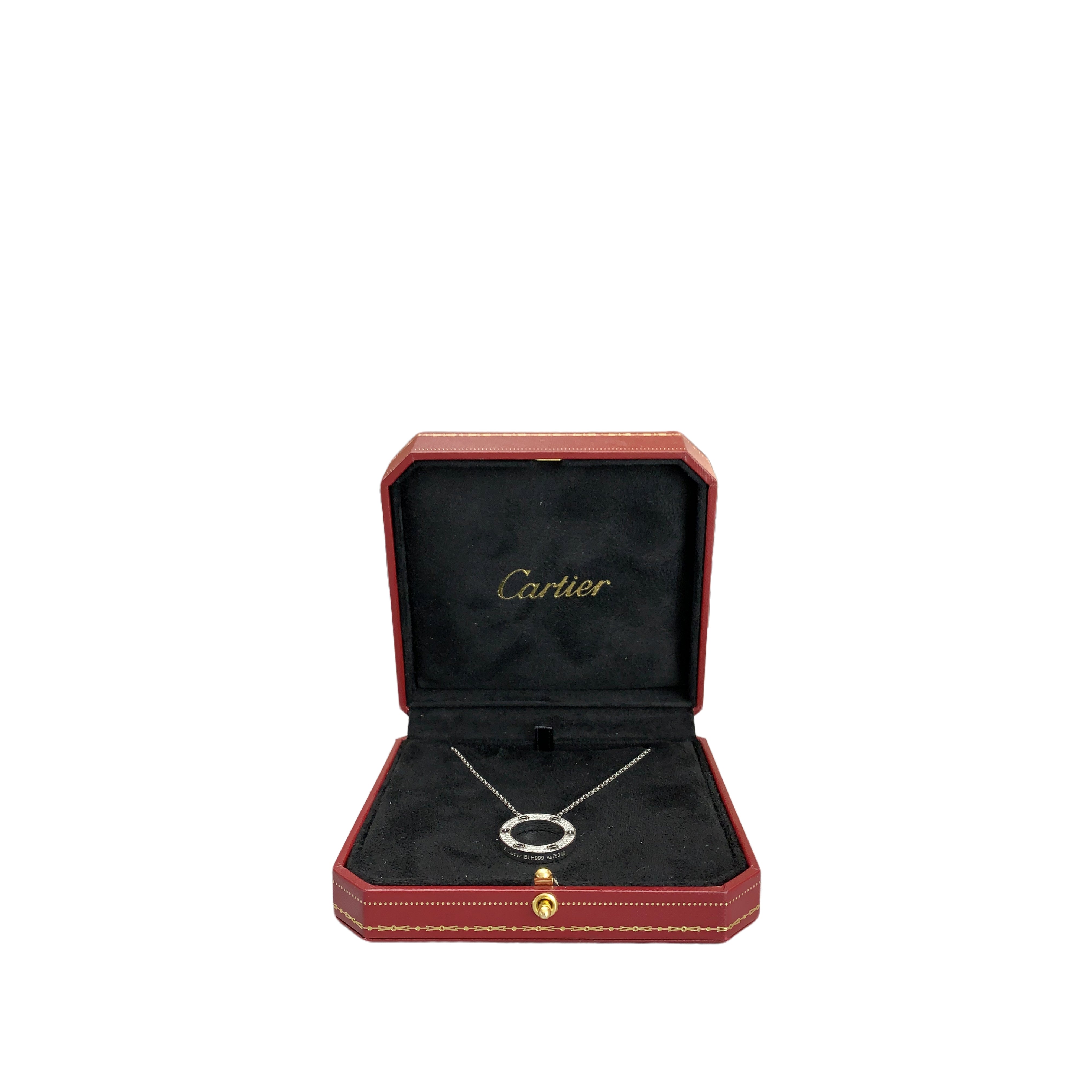 Cariter Love necklace diamond-paved (white gold)