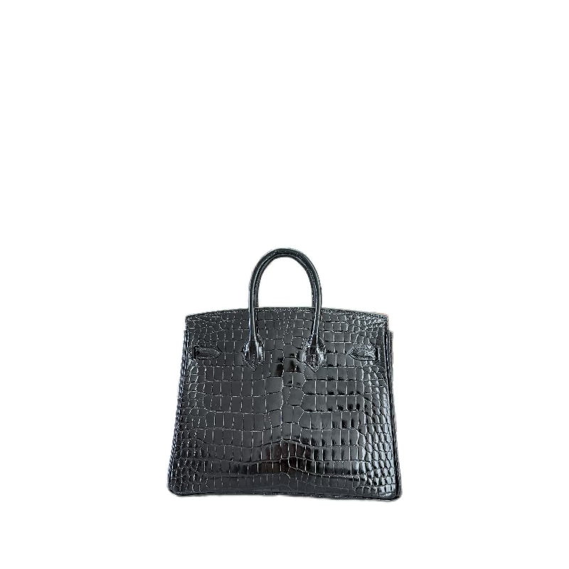Hermès Birkin 25 Shiny Alligator GHW Noir (Black) Y Stamp