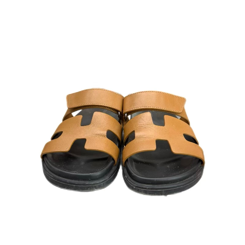 HERMÈS Chypre SANDAL calfskin and rubber (Naturel)