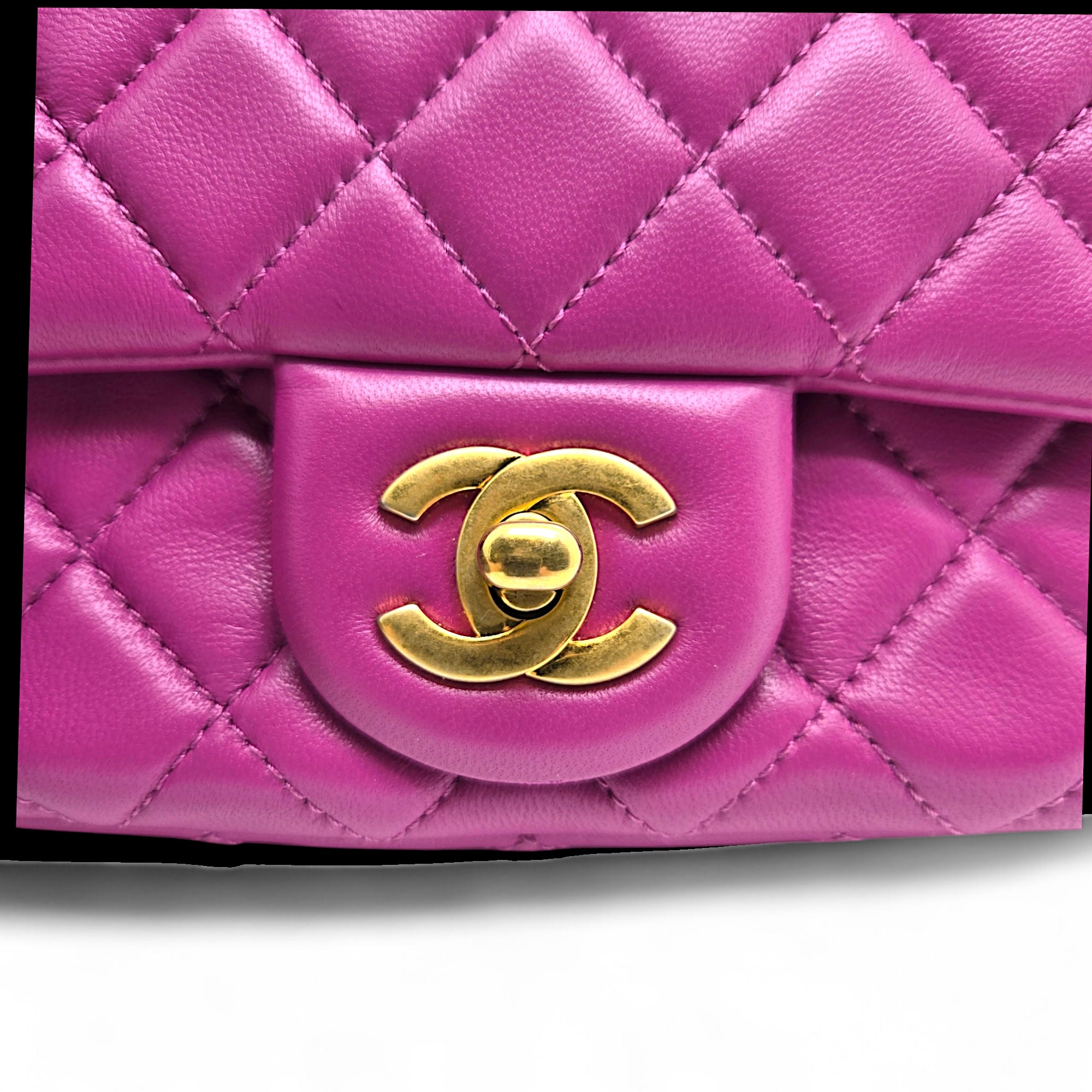 Chanel Mini Flap Bag Pearl Crush Lambskin Purple