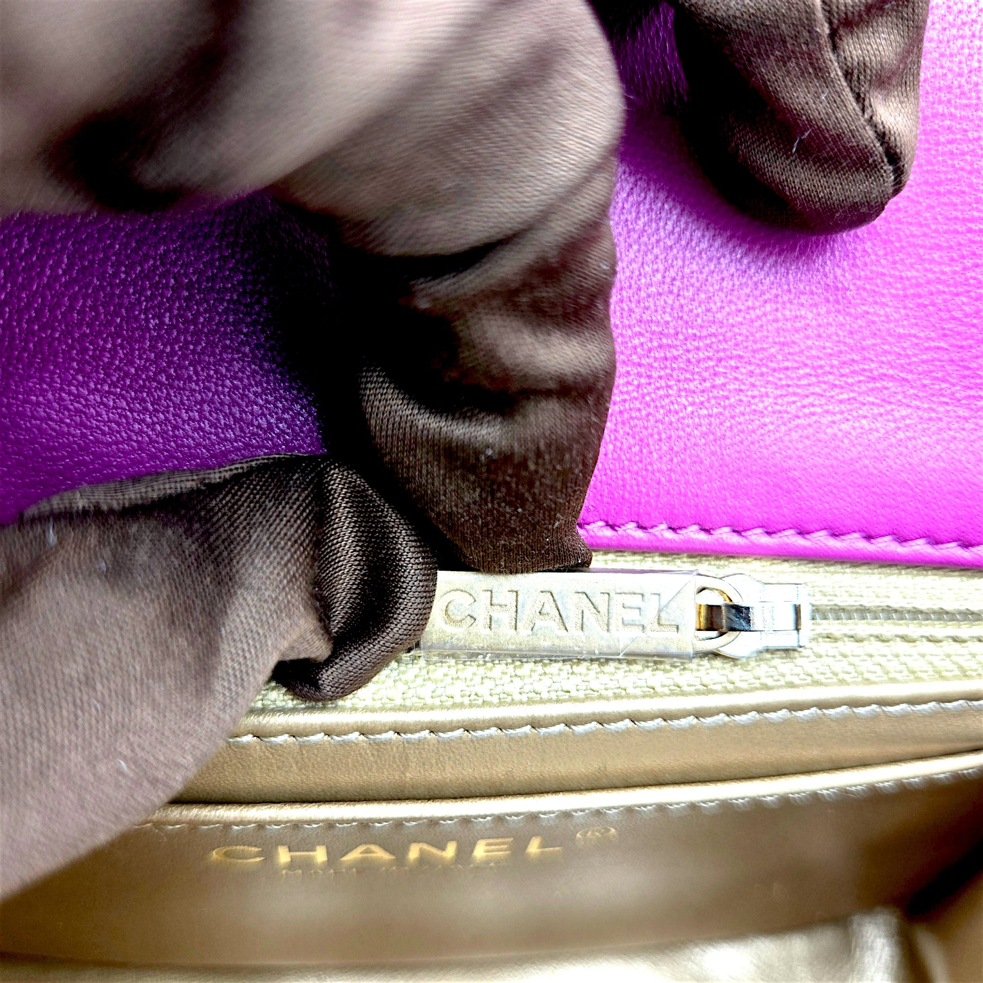 Chanel Mini Flap Bag Pearl Crush Lambskin Purple