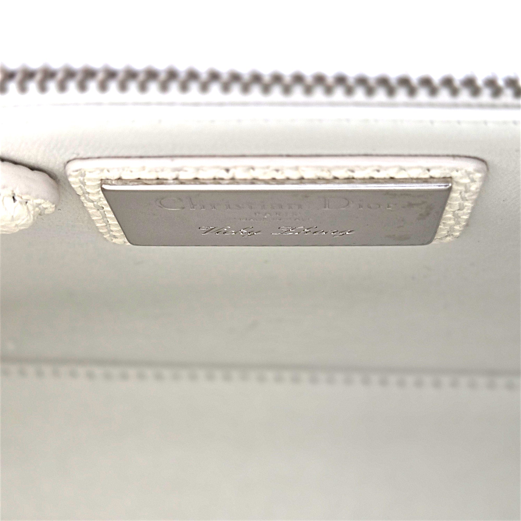 Dior Lizard Mini Lady Dior Bag White