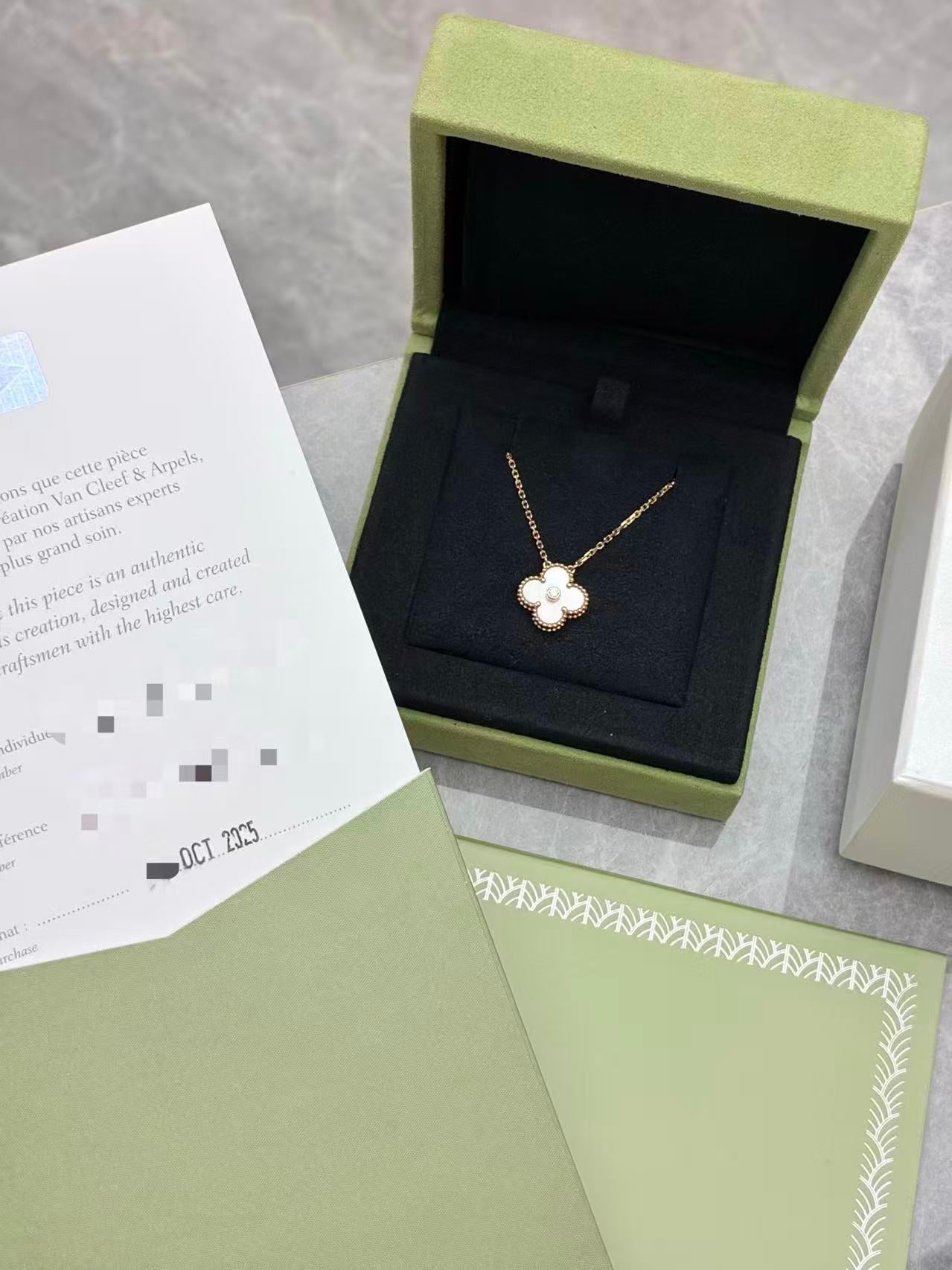 Van Cleef & Arpels 2025 Holiday Limited Edition Alhambra pendant necklace in pink mother-of-pearl