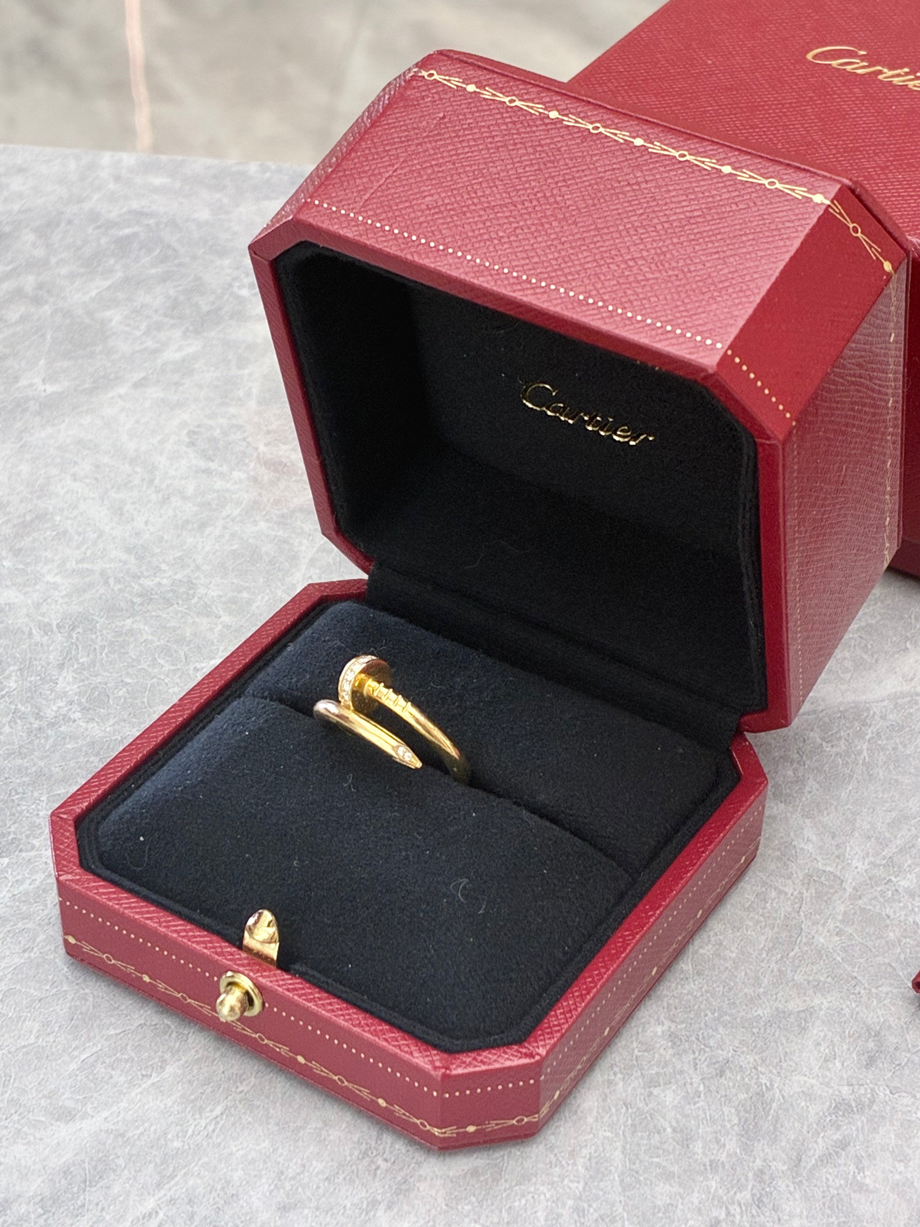 Cartier Juste un Clou ring, classic model, diamonds Gold