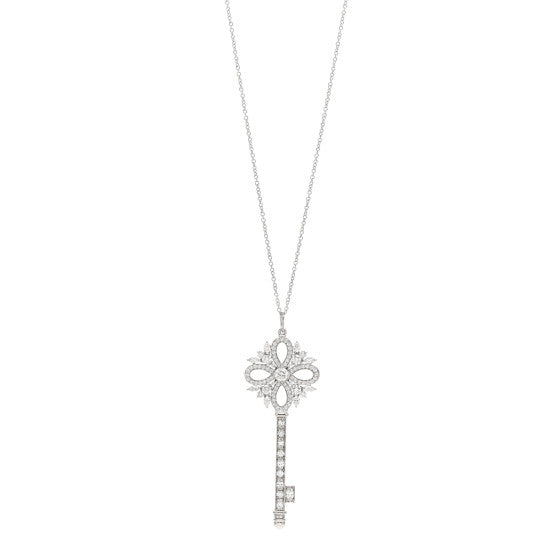 TIFFANY& CO Diamonds Victoria platinum long necklace (Silver)