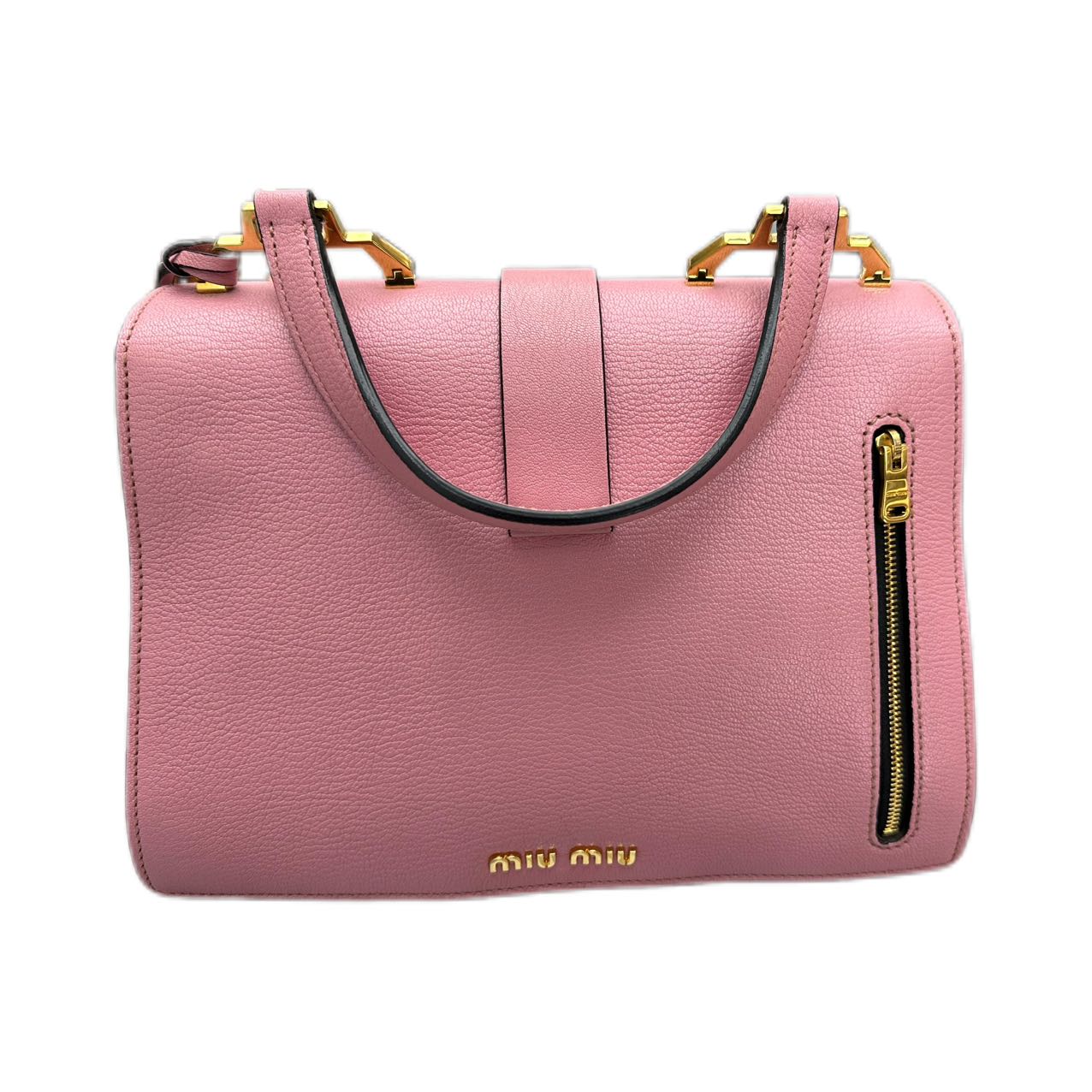 MIU MIU Leather Crossbody Bag in Pink Leather GHW