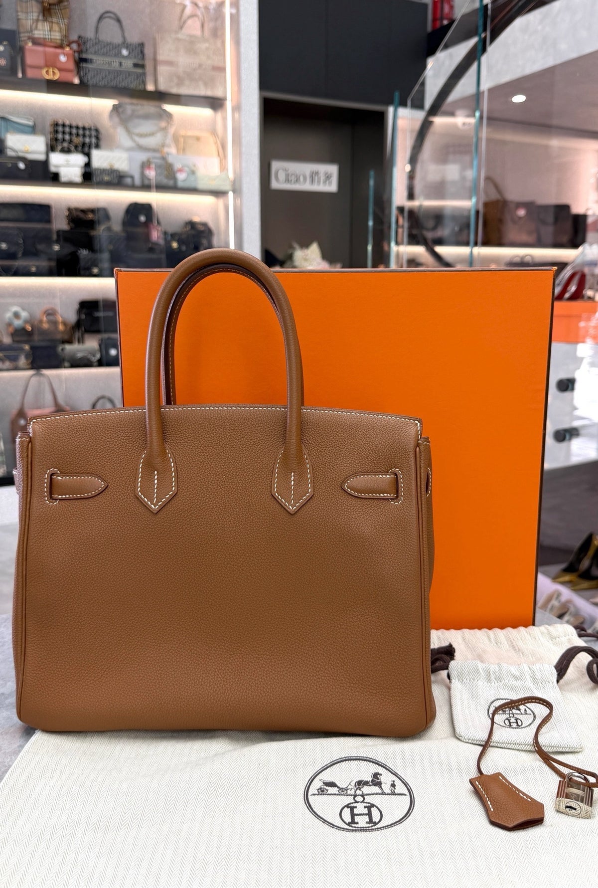 HERMÈS Birkin 30 – Gold Togo Leather, Palladium Hardware, A Stamp, Excellent Pre-Owned