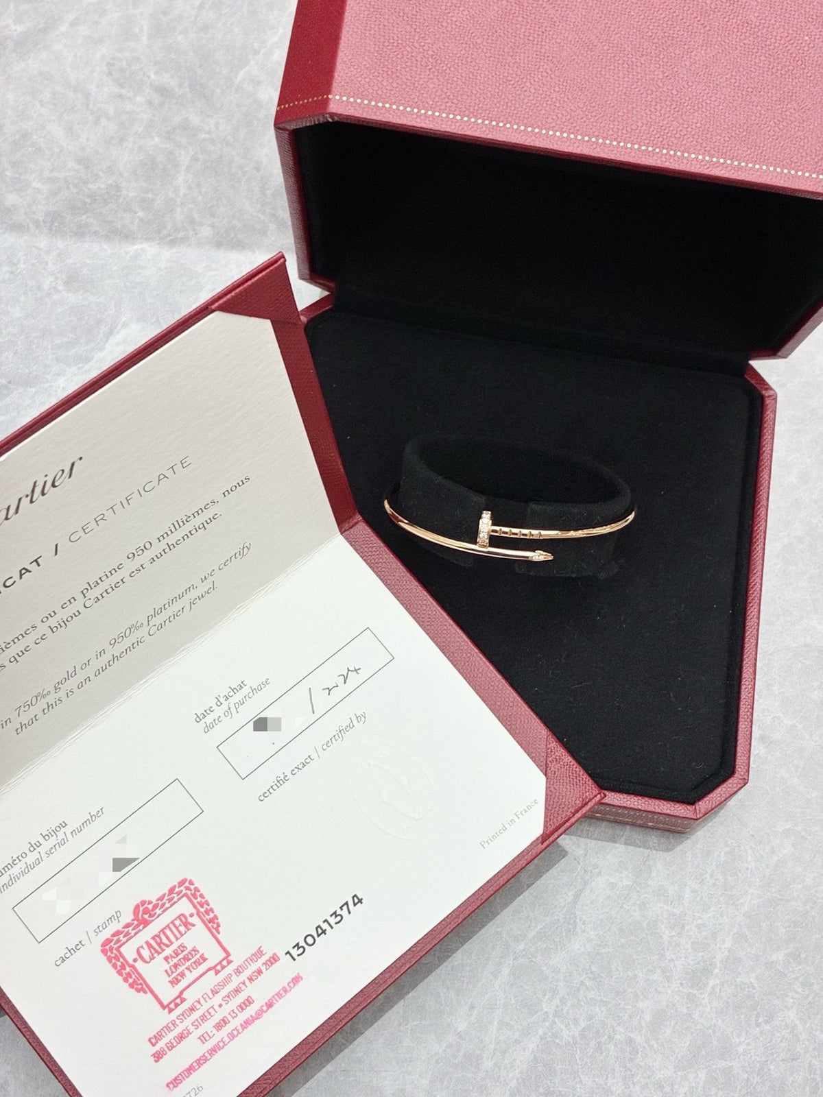 CARTIER Juste un Clou Bracelet – Small Model, 18K Rose Gold with Diamonds, Size 15, Brand New