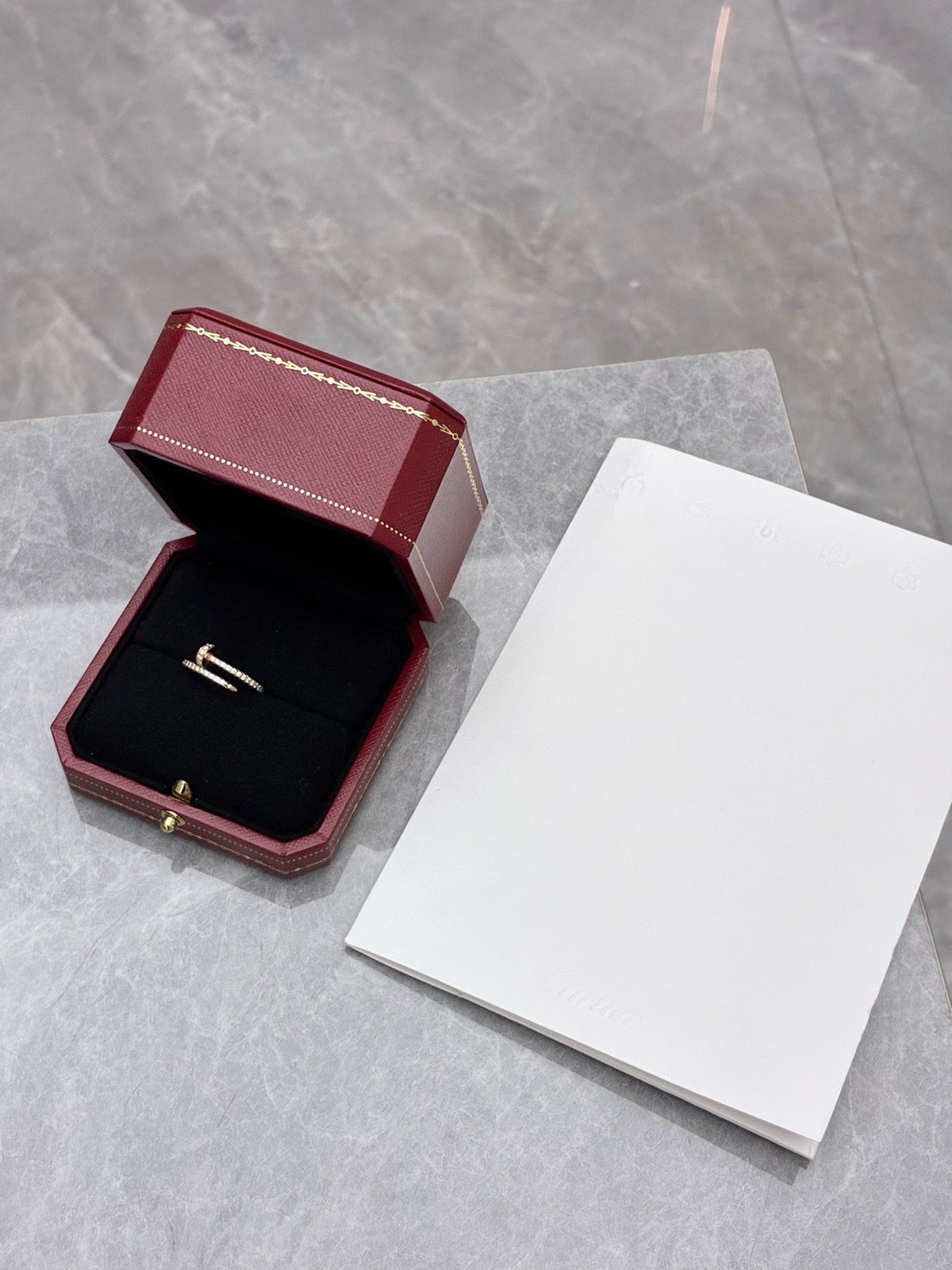 CARTIER Juste un Clou Ring – Small Model, 18K Rose Gold Fully Set with Diamonds, Size 53, Brand New