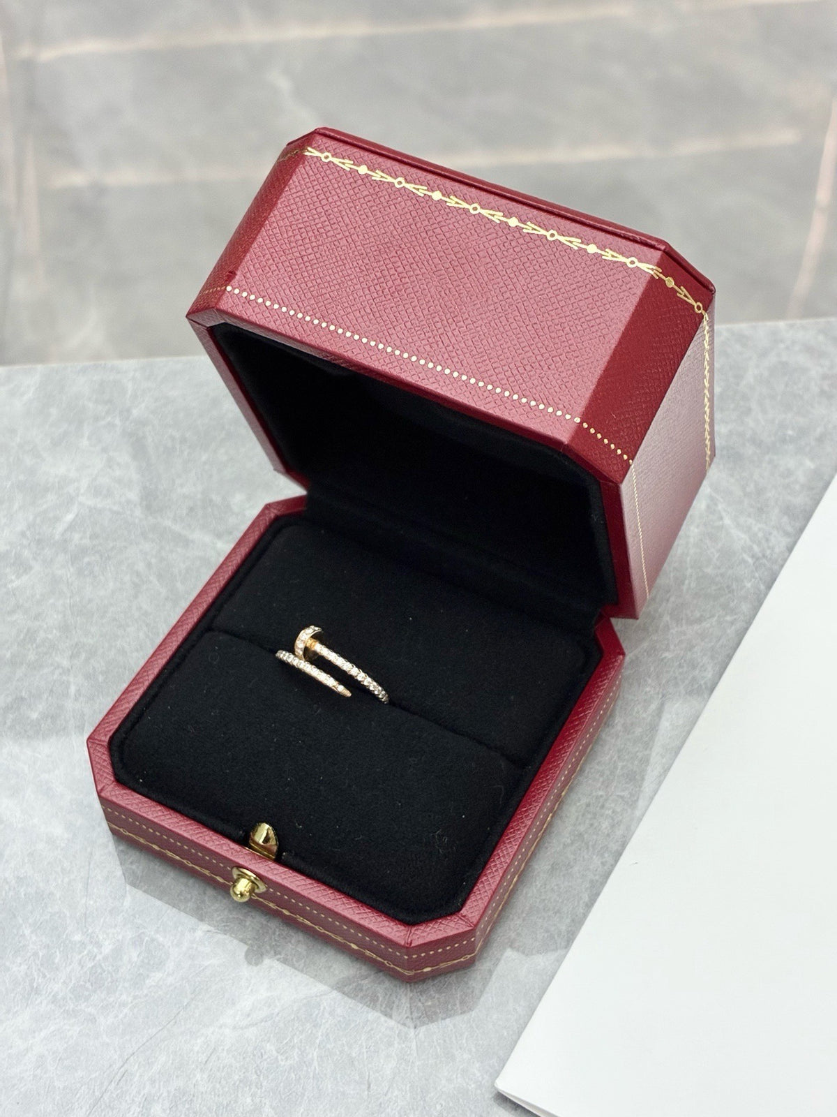 CARTIER Juste un Clou Ring – Small Model, 18K Rose Gold Fully Set with Diamonds, Size 53, Brand New