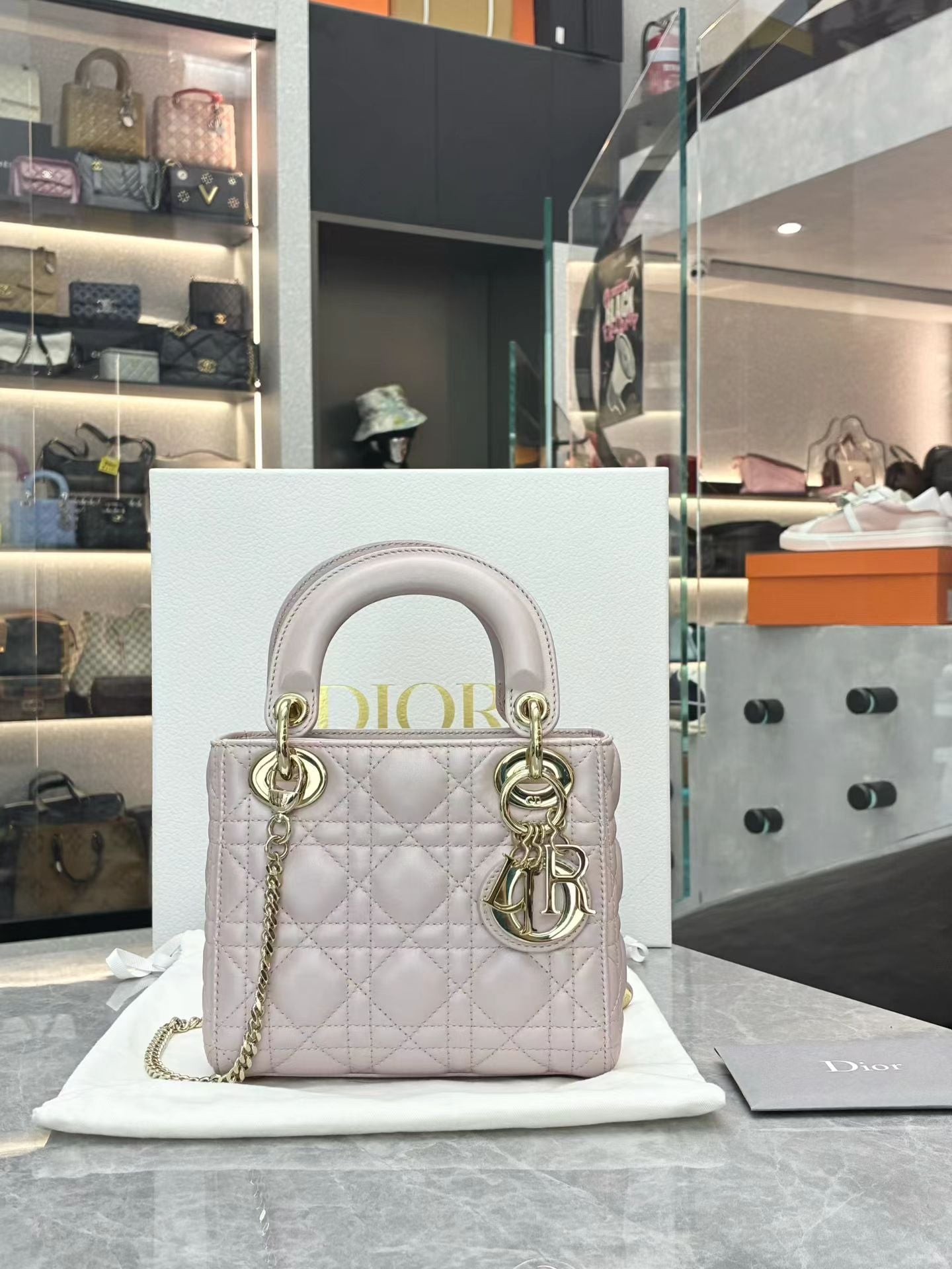 Dior Mini Lady Dior bag Light Pink/Gold