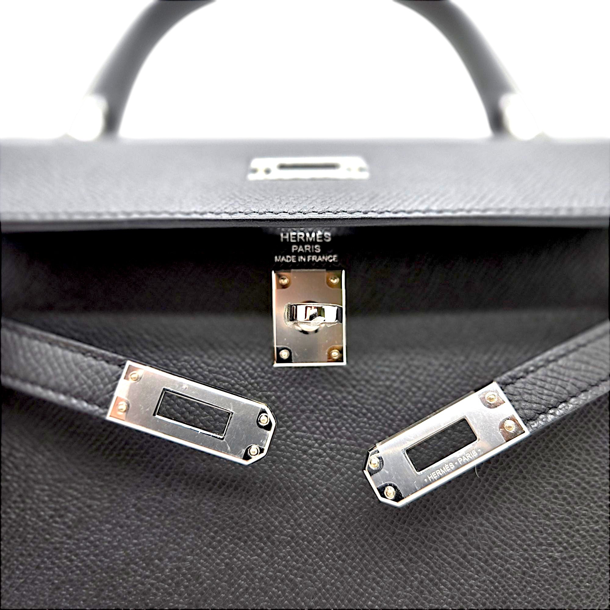 Hermès Kelly 25 Black Sellier Epsom