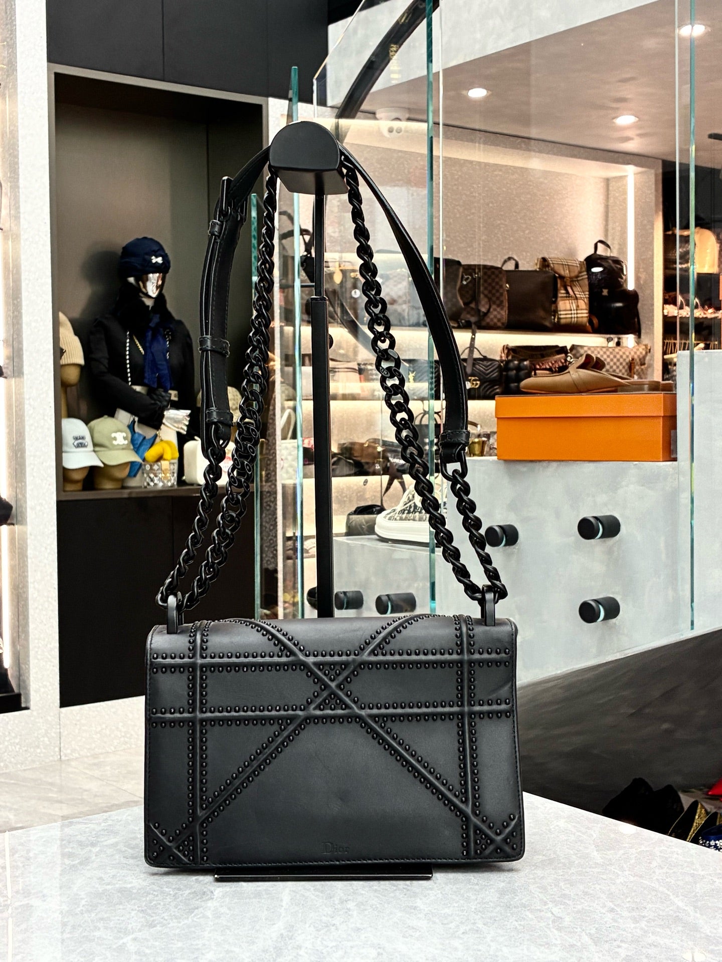 Dior Diorama black So Black chain shoulder bag back view