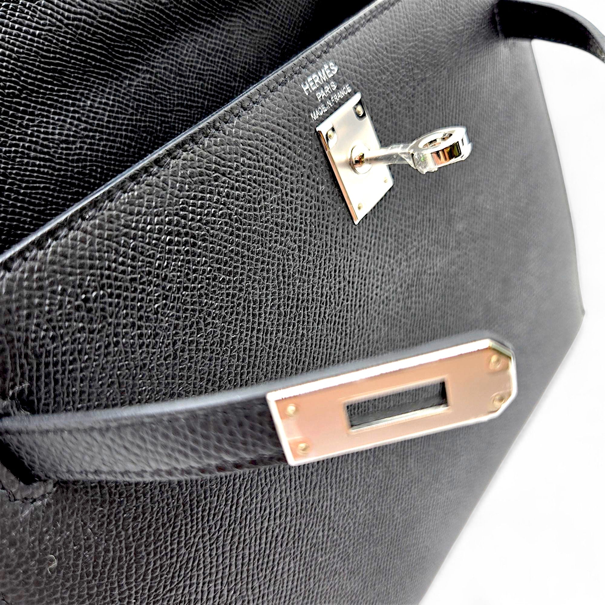 Hermès Kelly 25 Black Sellier Epsom