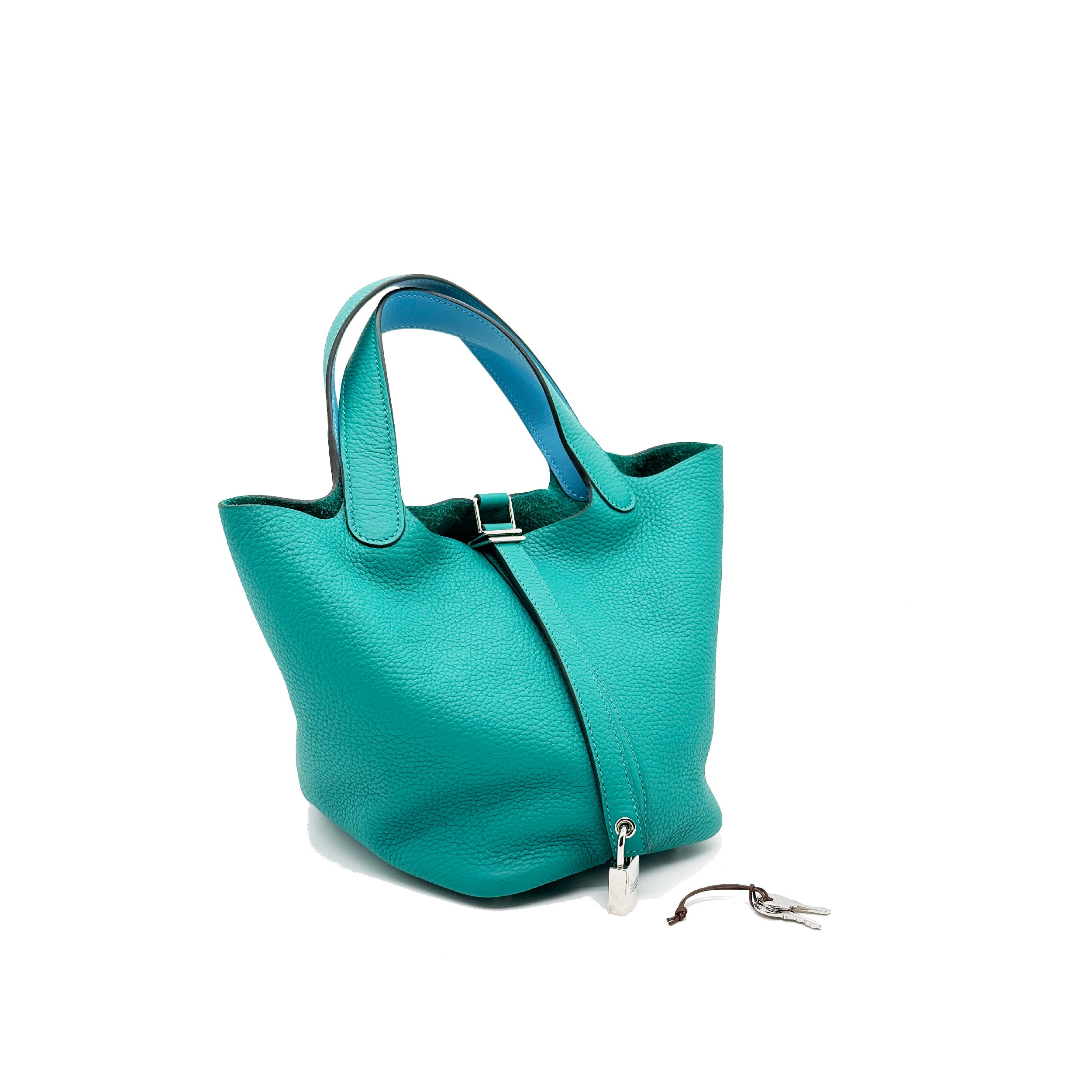 HERMÈS PICOTIN Lock 18 Silver Hardware Bicolor Y STAMP