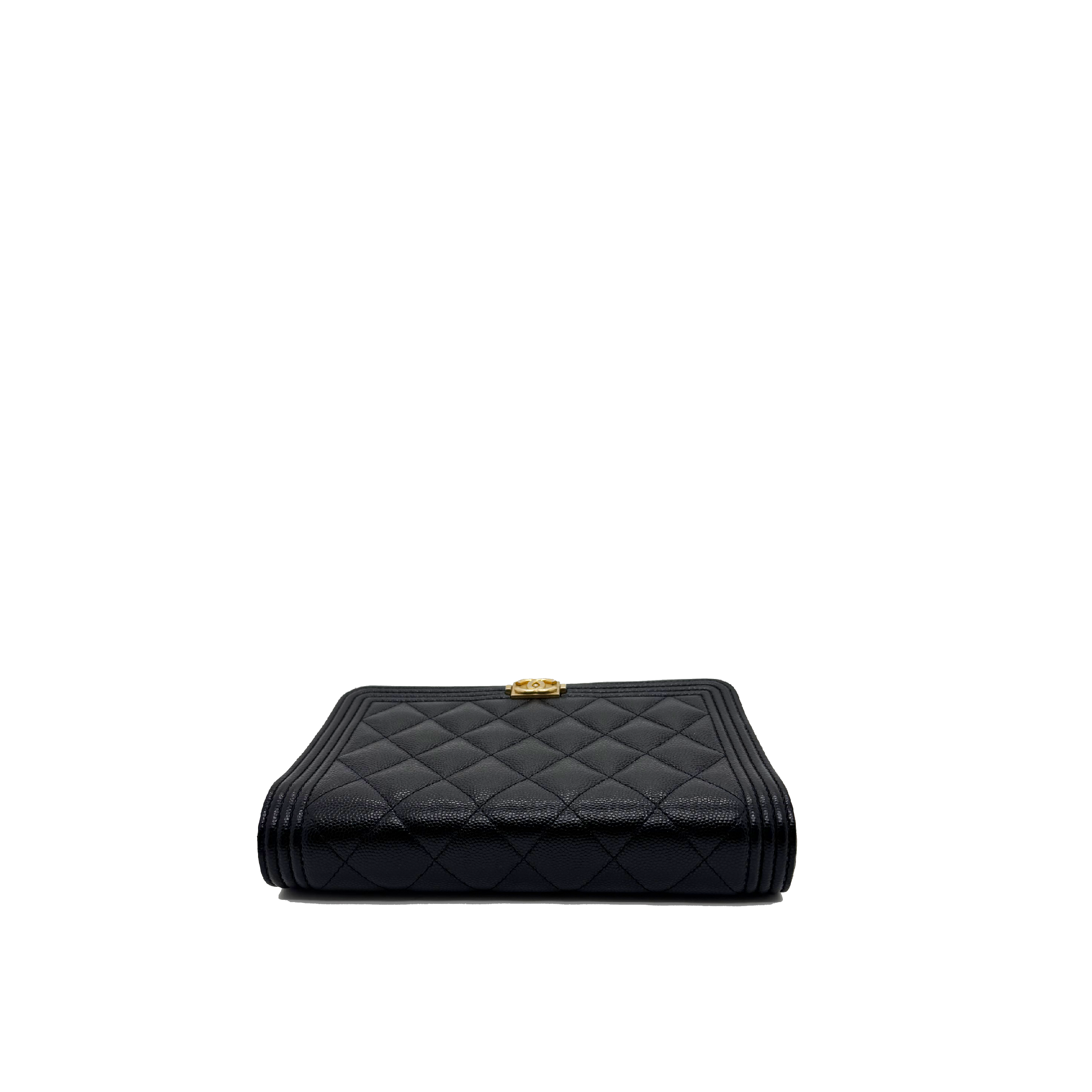 CHANEL Boy Wallet on Chain Grained Calfskin - Black
