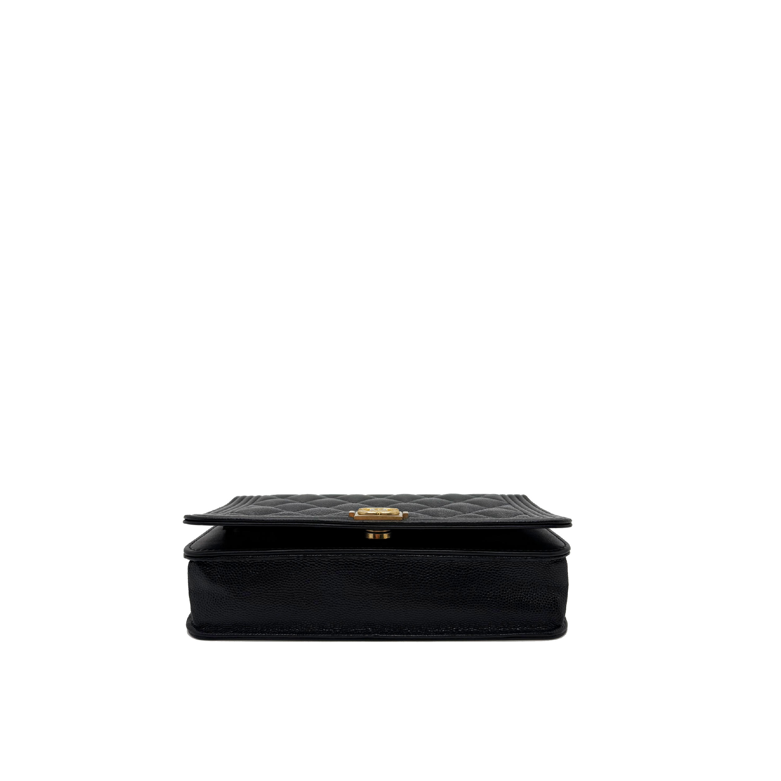 CHANEL Boy Wallet on Chain Grained Calfskin - Black