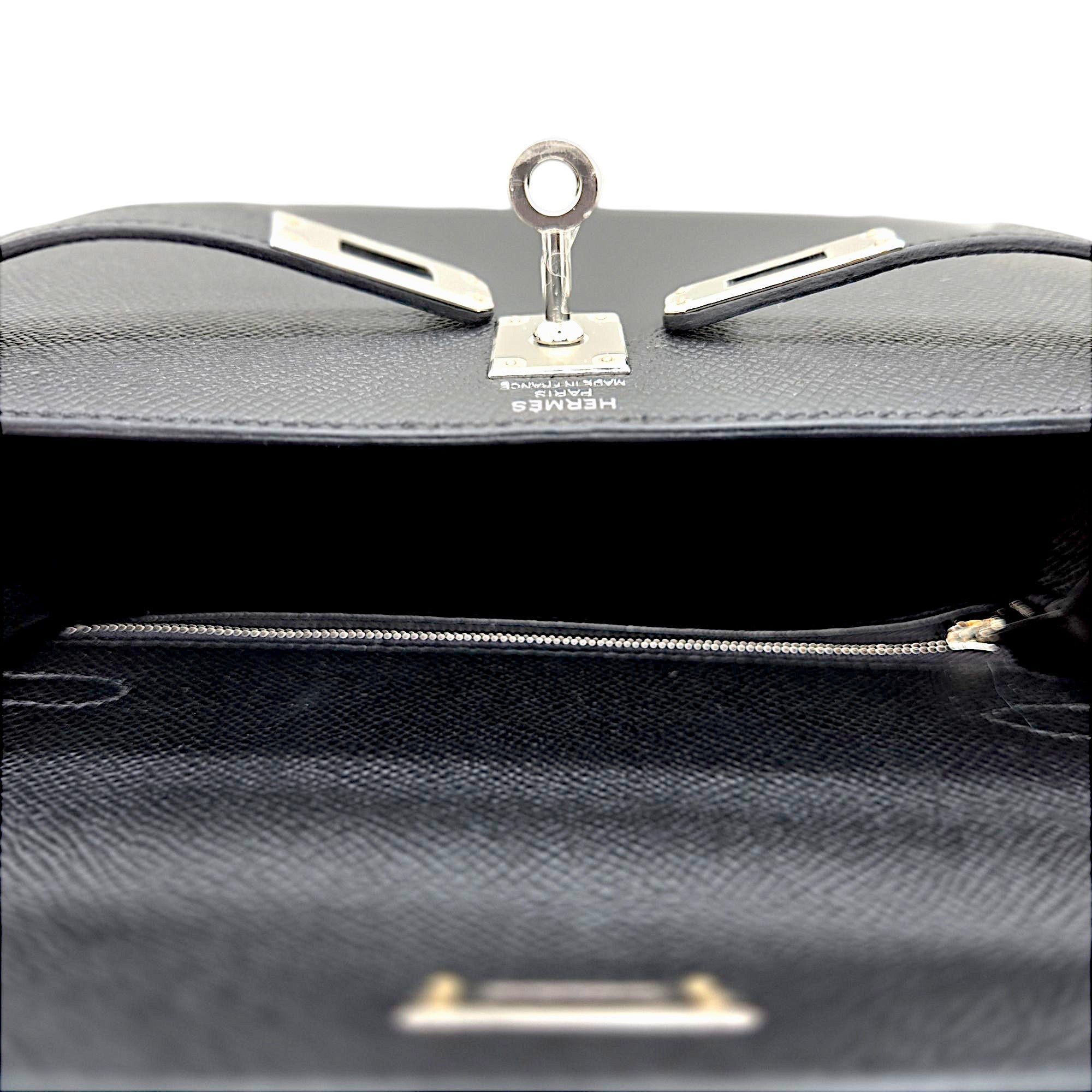 Hermès Kelly 25 Black Sellier Epsom