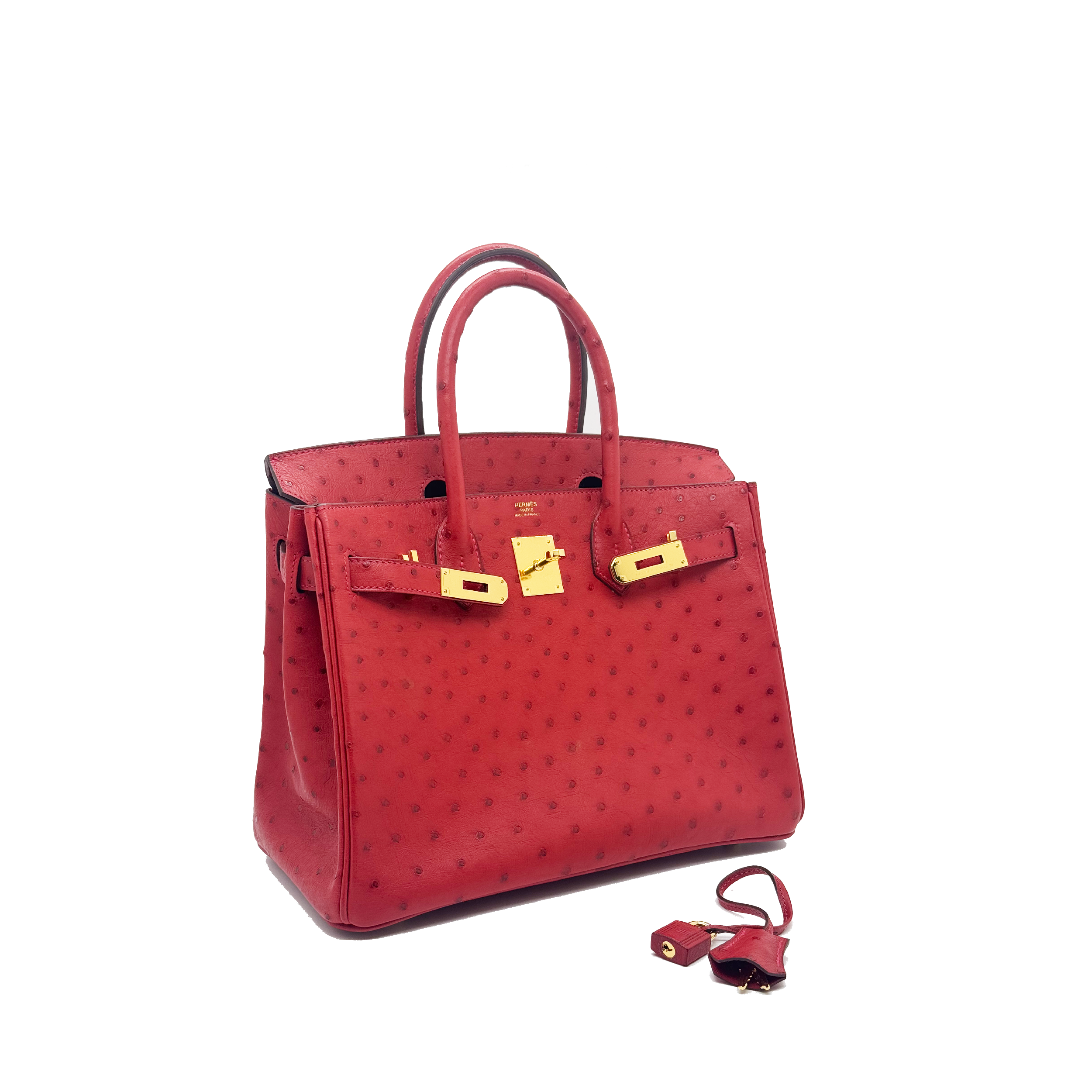 Hermès Birkin 30 Ostrich Bougainvillier A stamp