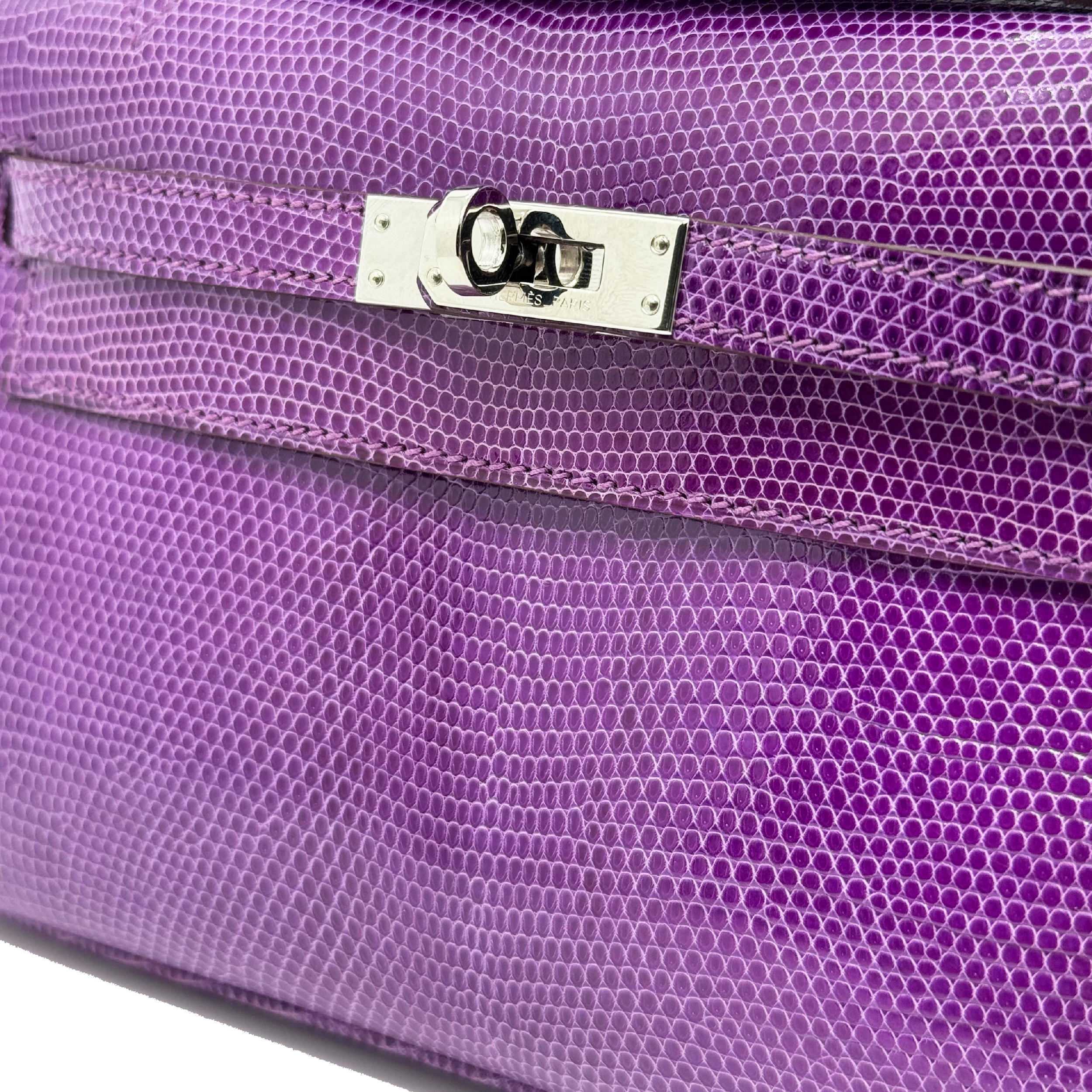 Hermès Kelly pochette lizard handbag Square M Stamp