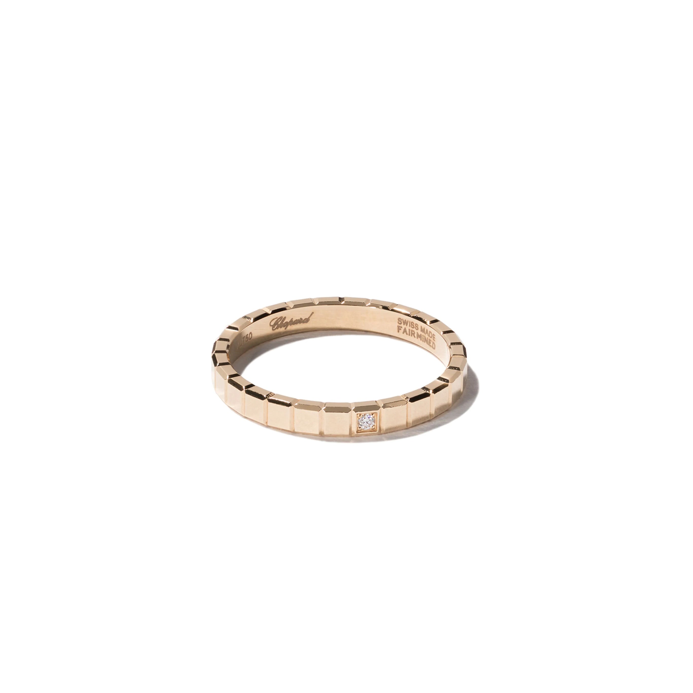 CHOPARD Ice Cube Ethical Ring with Diamond (Rose Gold) Size 55