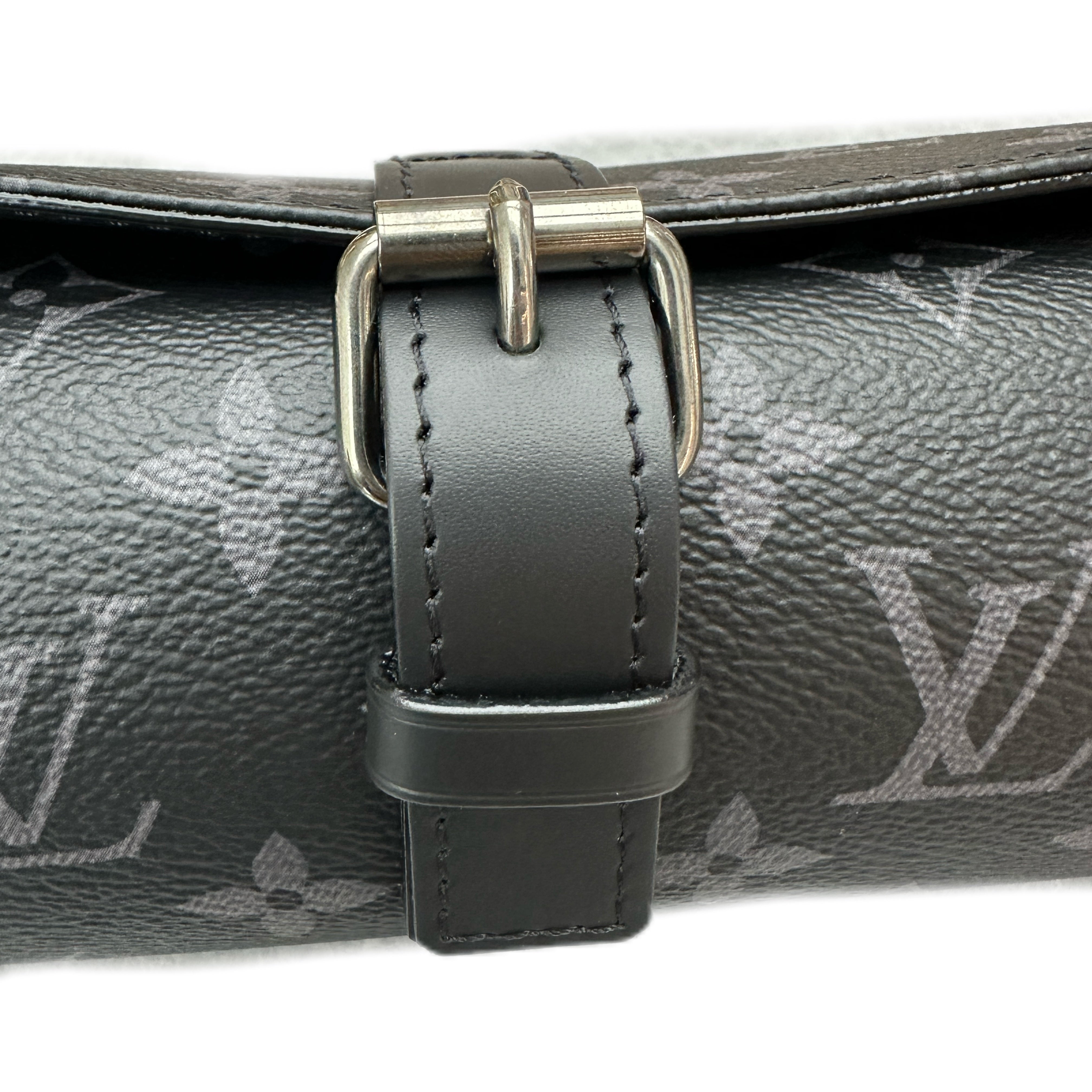 Louis Vuitton 3 Watch Case Monogram Eclipse (Black)