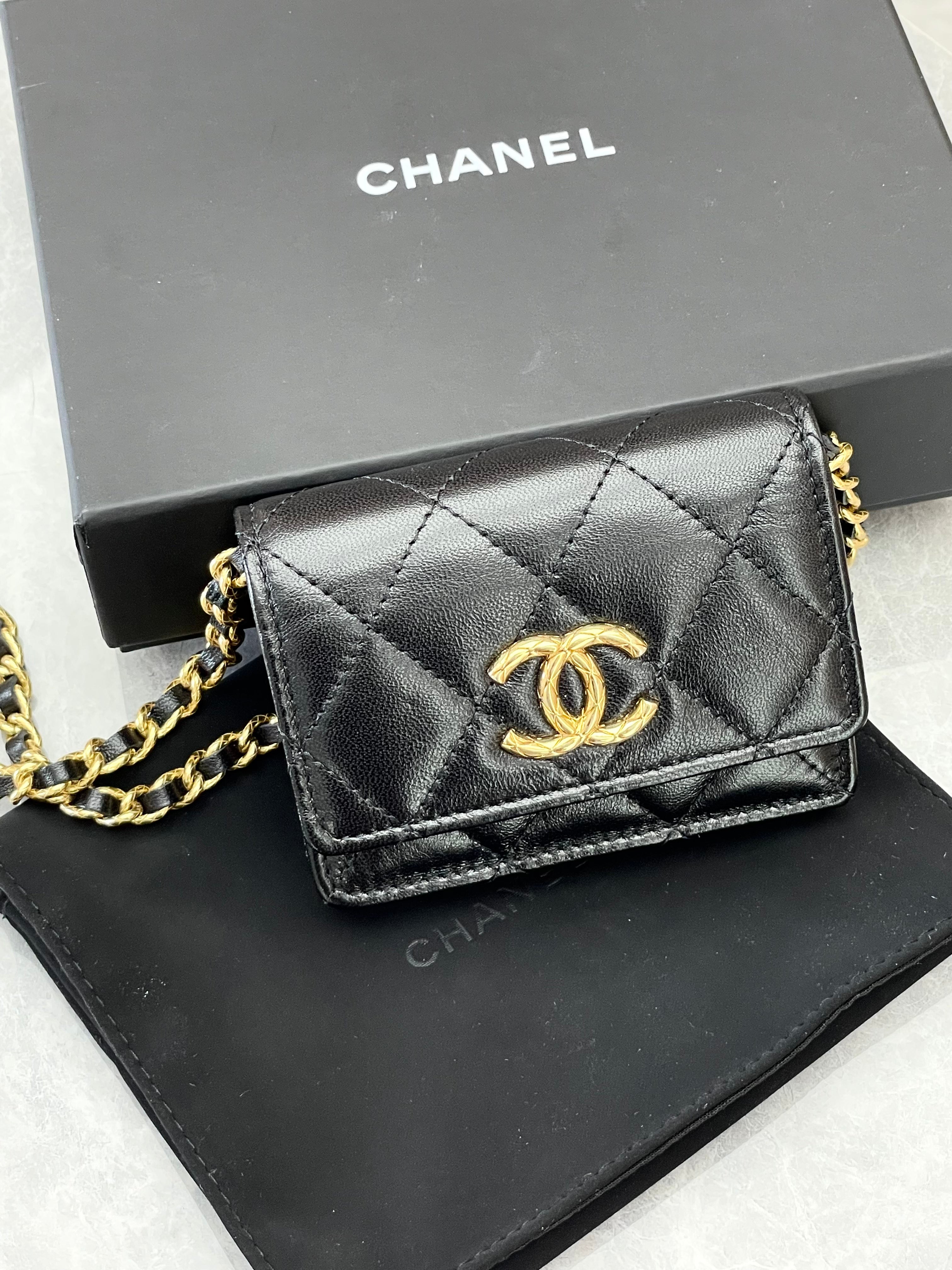 Chanel Black Mini Wallet with chain
