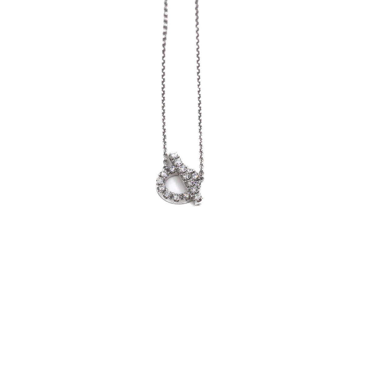 HERMÈS Finesse pendant 18K White gold and diamond (silver)