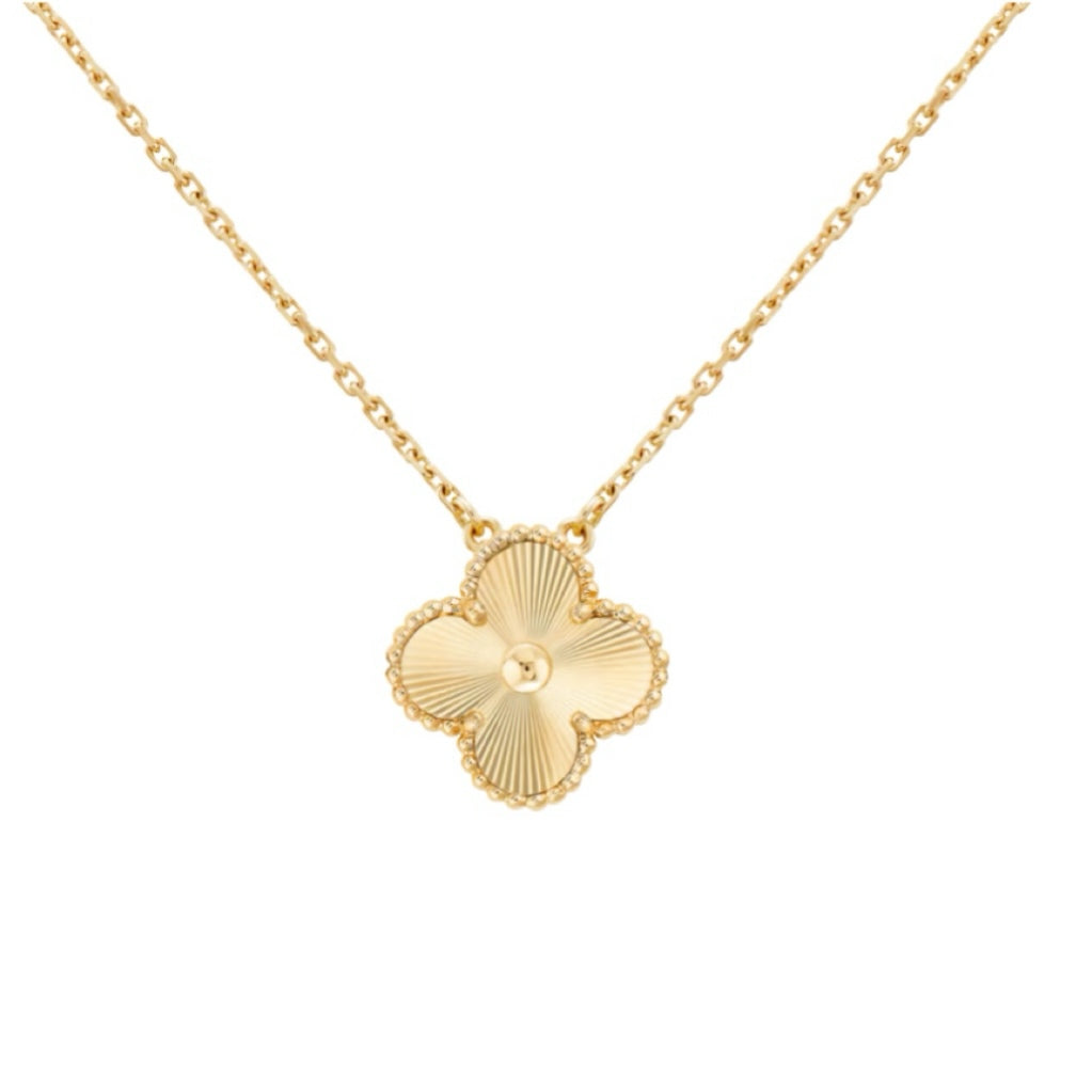 Van Cleef & Arpels Vintage Alhambra Pendant Guilloché Yellow Gold