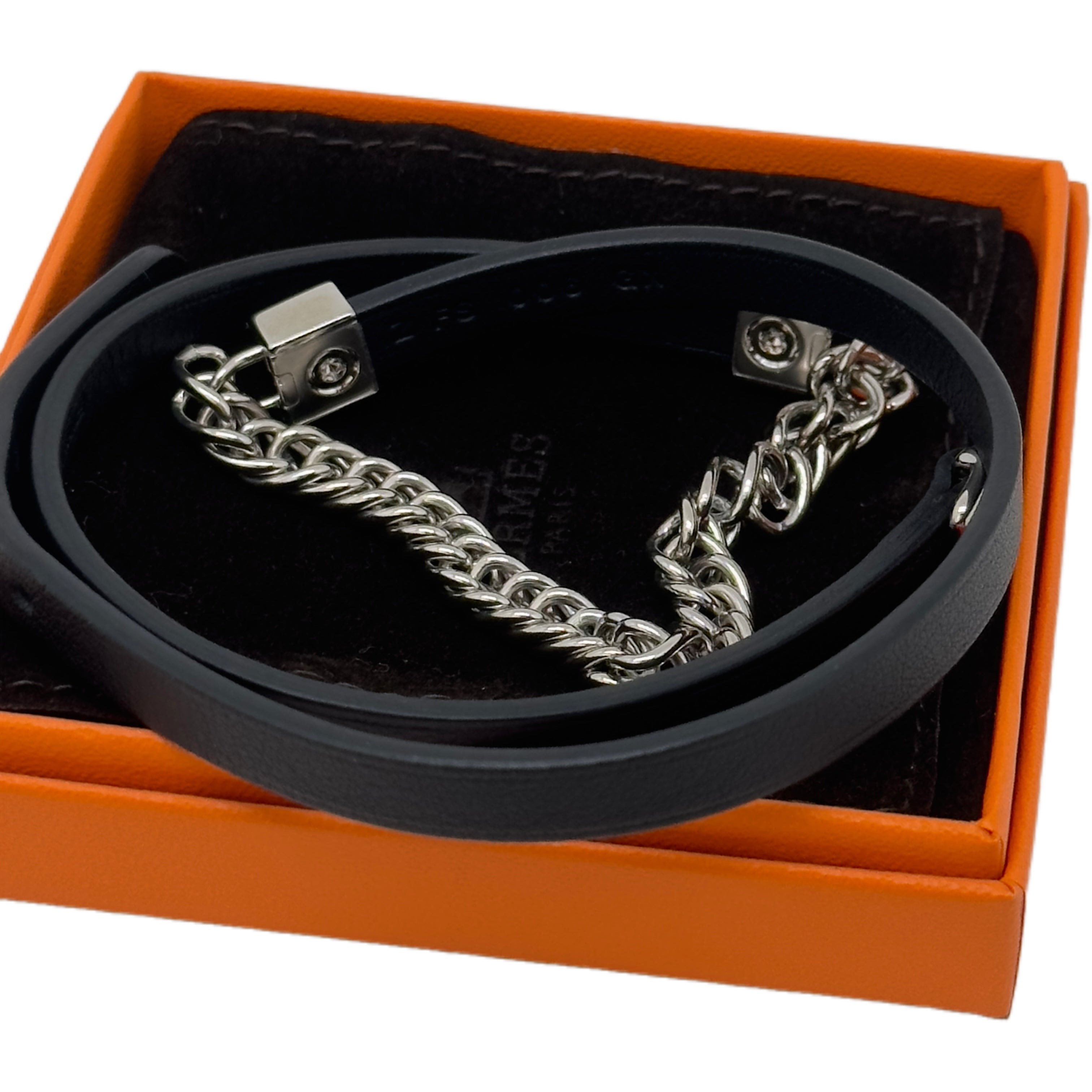 HERMÈS Gourmette Equestre necklace, large model （Silver）