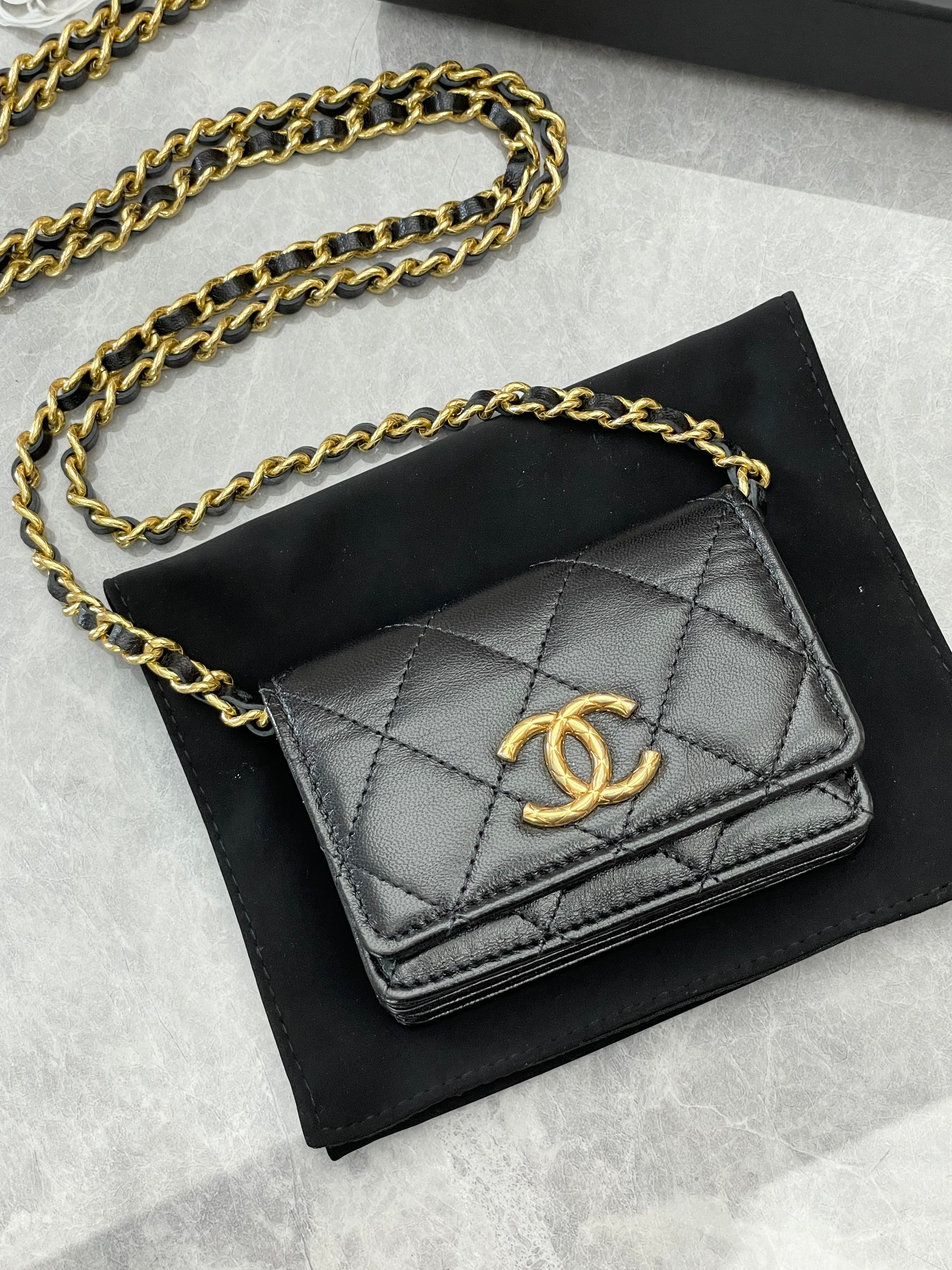 Chanel Black Mini Wallet with chain