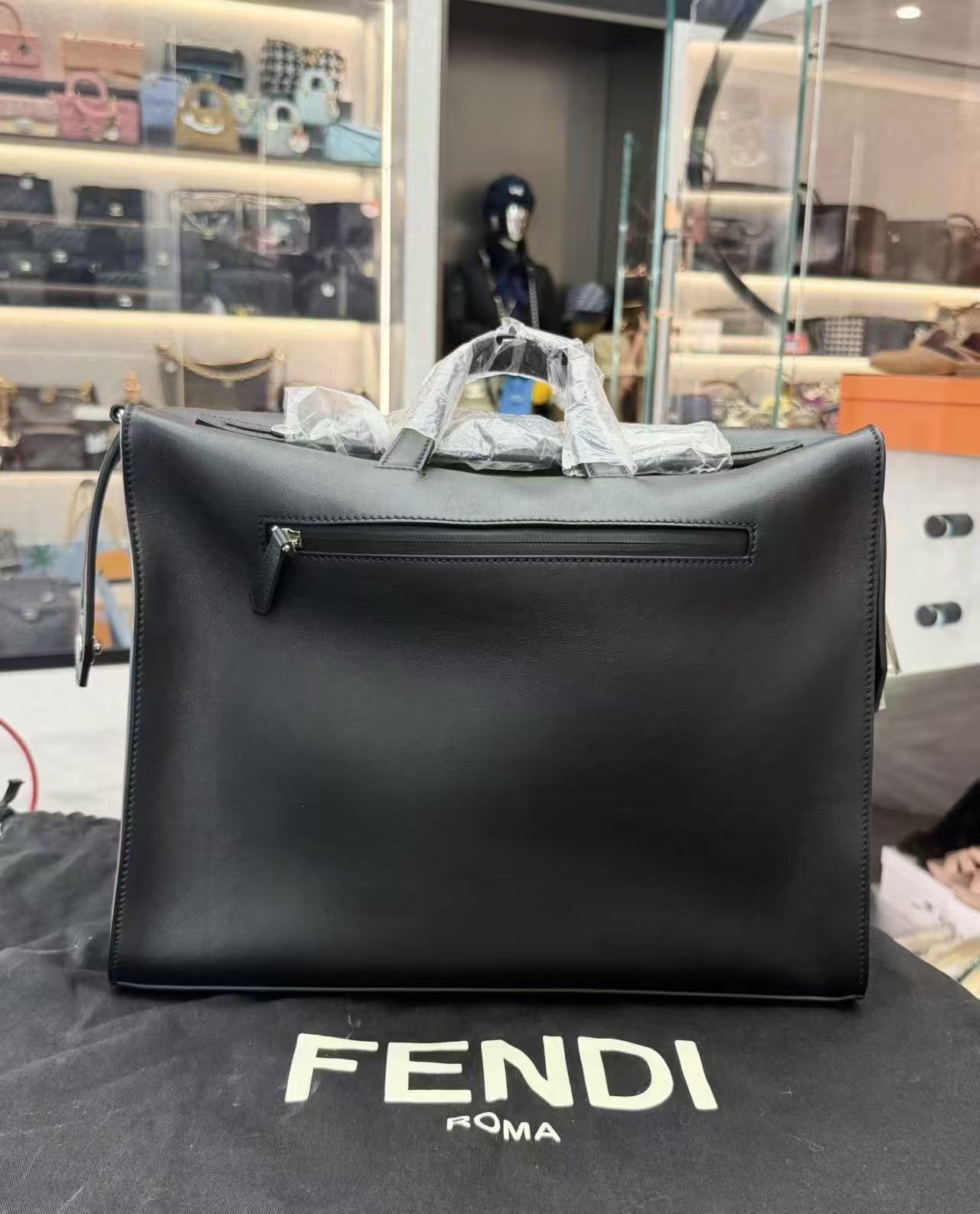 Fendi Lui briefcase in black leather