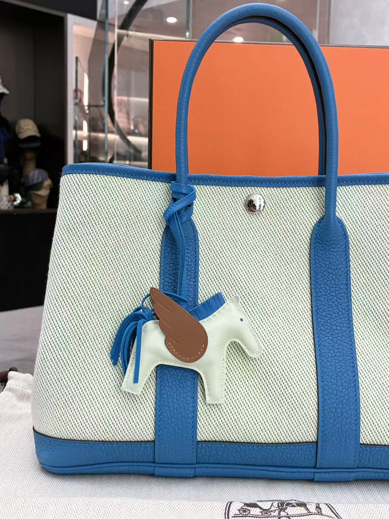 Hermès Garden Party 30 in elegant French Blue