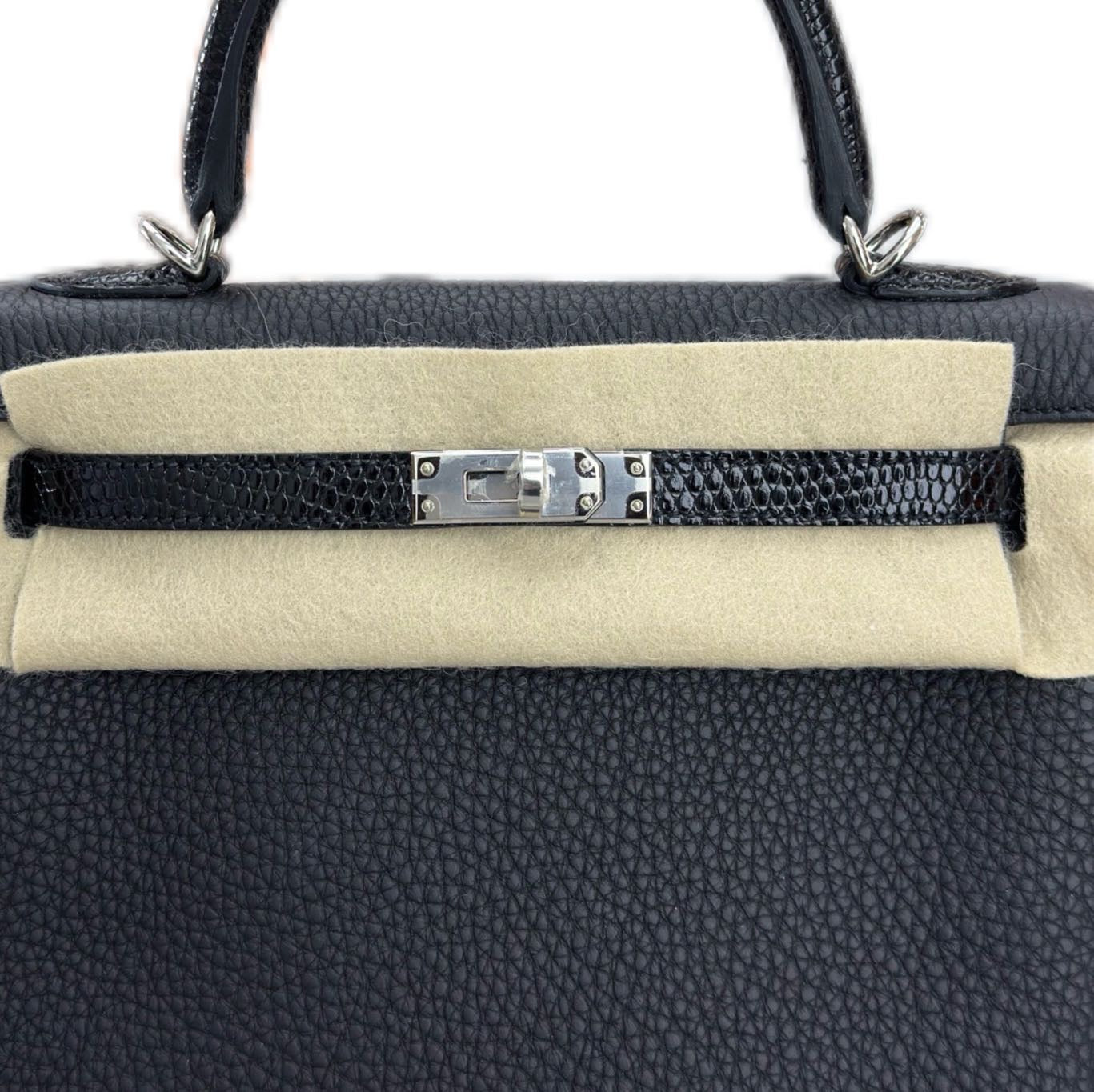 HERMÈS Kelly 25 Sellier Touch SHW Noir (Black) B Stamp