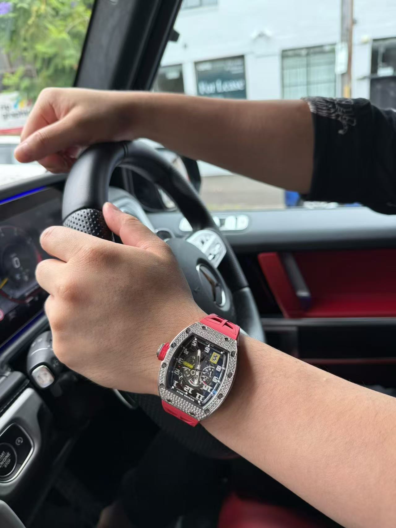 Richard Mille RM 030 in luxurious white gold, featuring factory-set diamonds and the brand’s signature tonneau-shaped case design