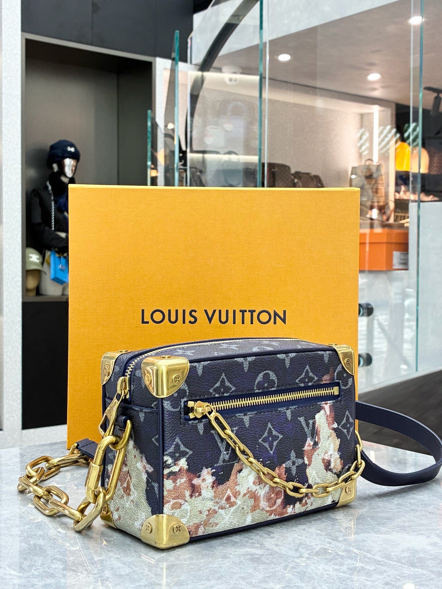 Louis Vuitton Mini Soft Trunk bag in the Monogram Bleach print from the Spring-Summer 2024 collection