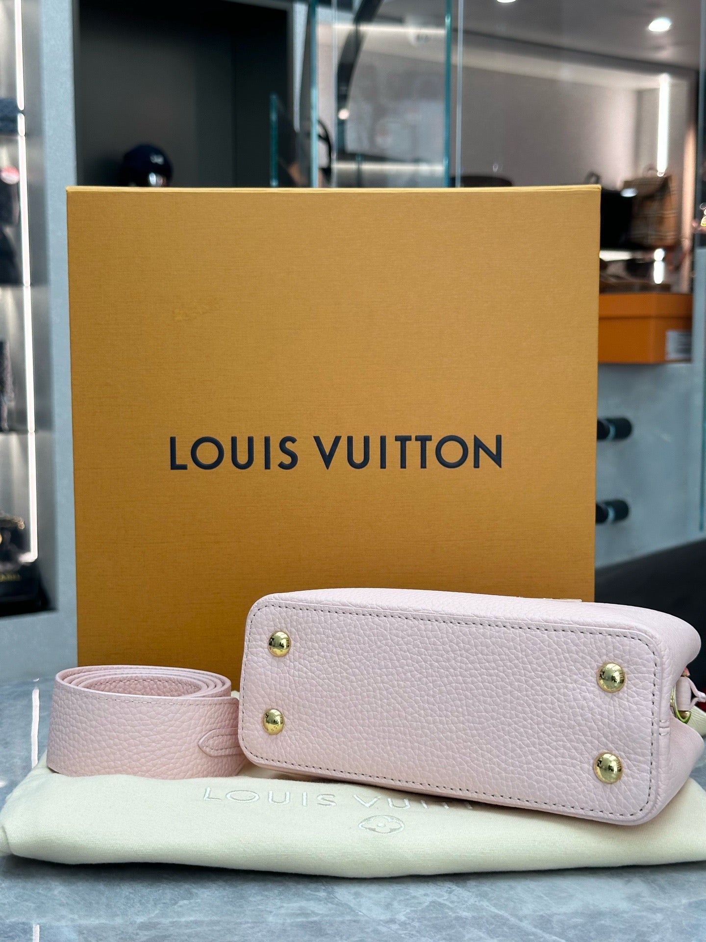 Louis Vuitton Capucines BB bag in Pink Jasmin Taurillon leather