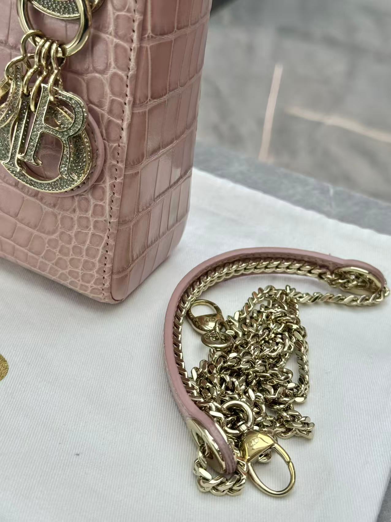 Dior Alligator Pink Lady Dior Mini Bag