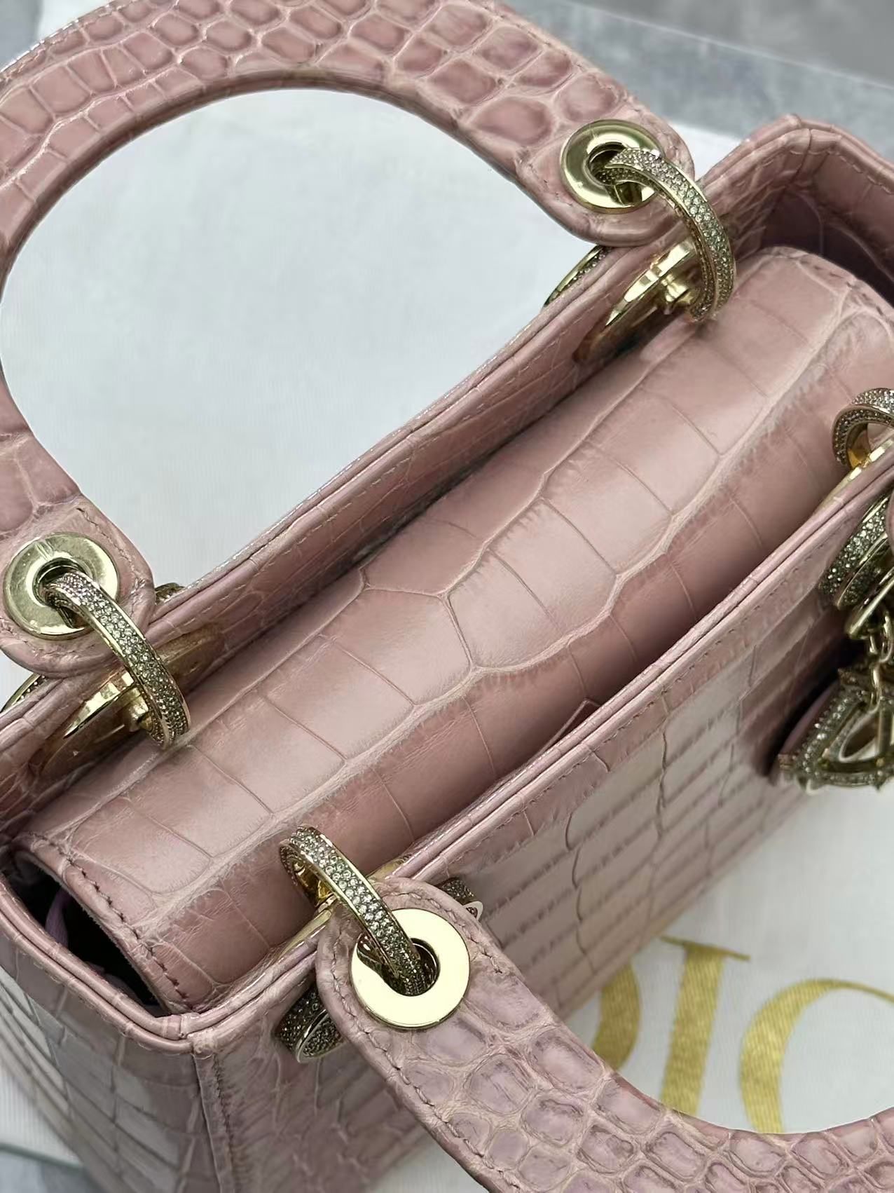 Dior Alligator Pink Lady Dior Mini Bag