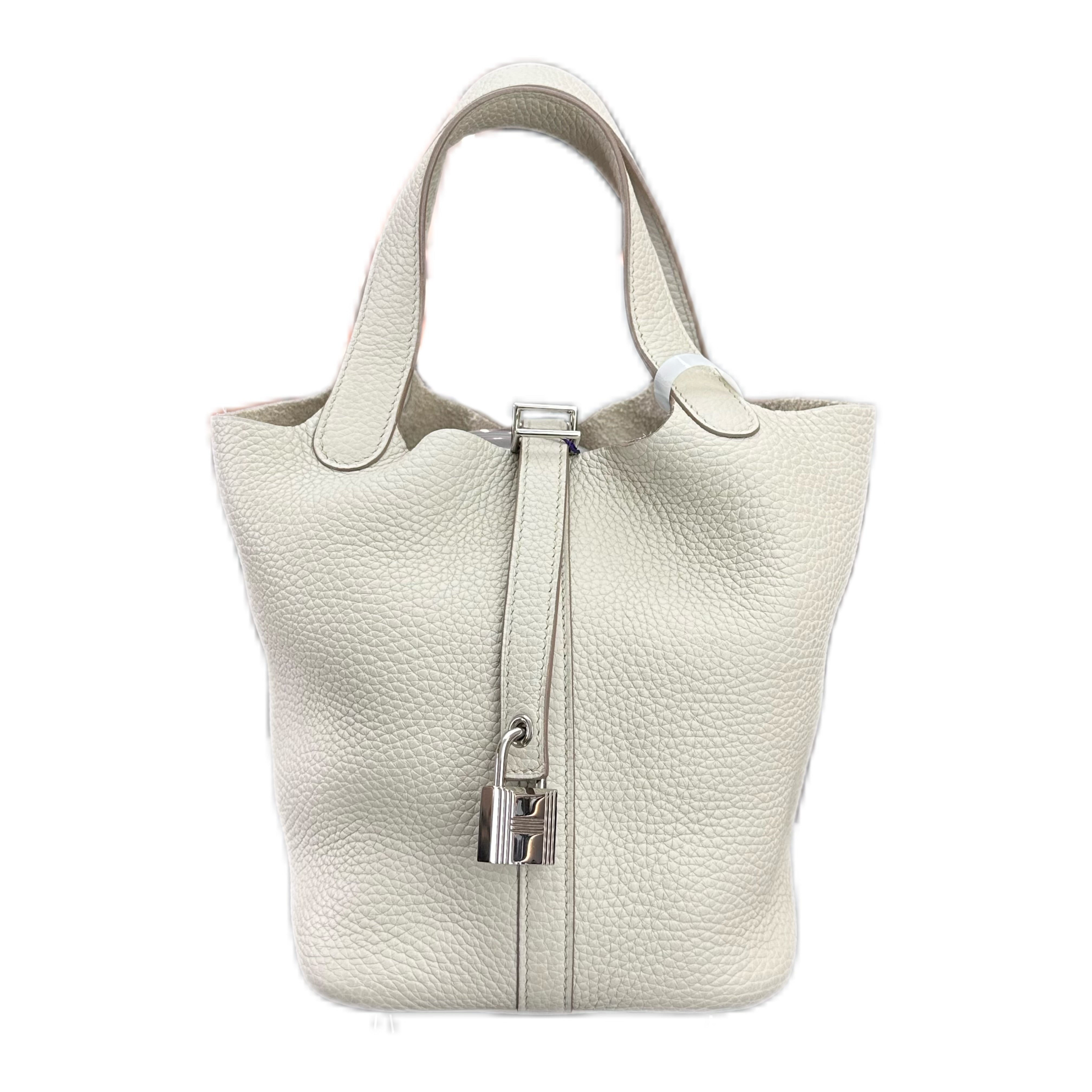 HERMÈS PICOTIN LOCK 18 BAG SHW Beton (Glacier Beige) u STAMP