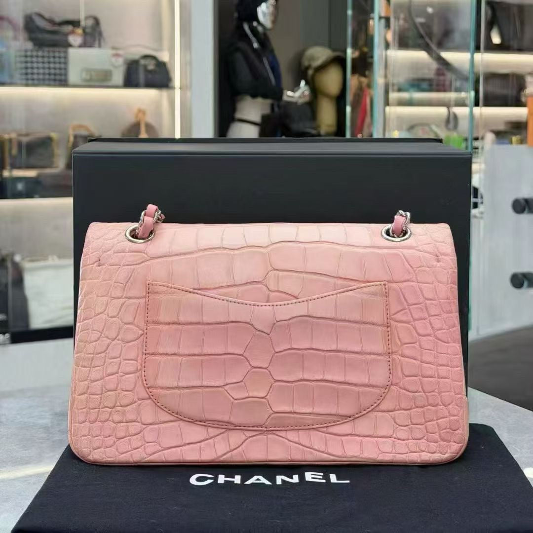 Chanel Alligator Medium Pink Classic Flap Bag