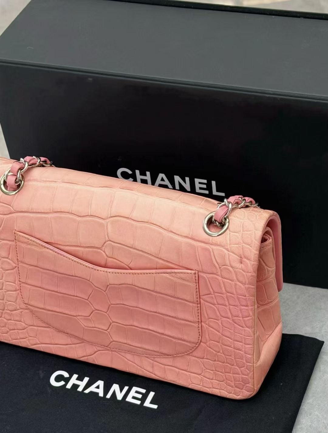 Chanel Alligator Medium Pink Classic Flap Bag