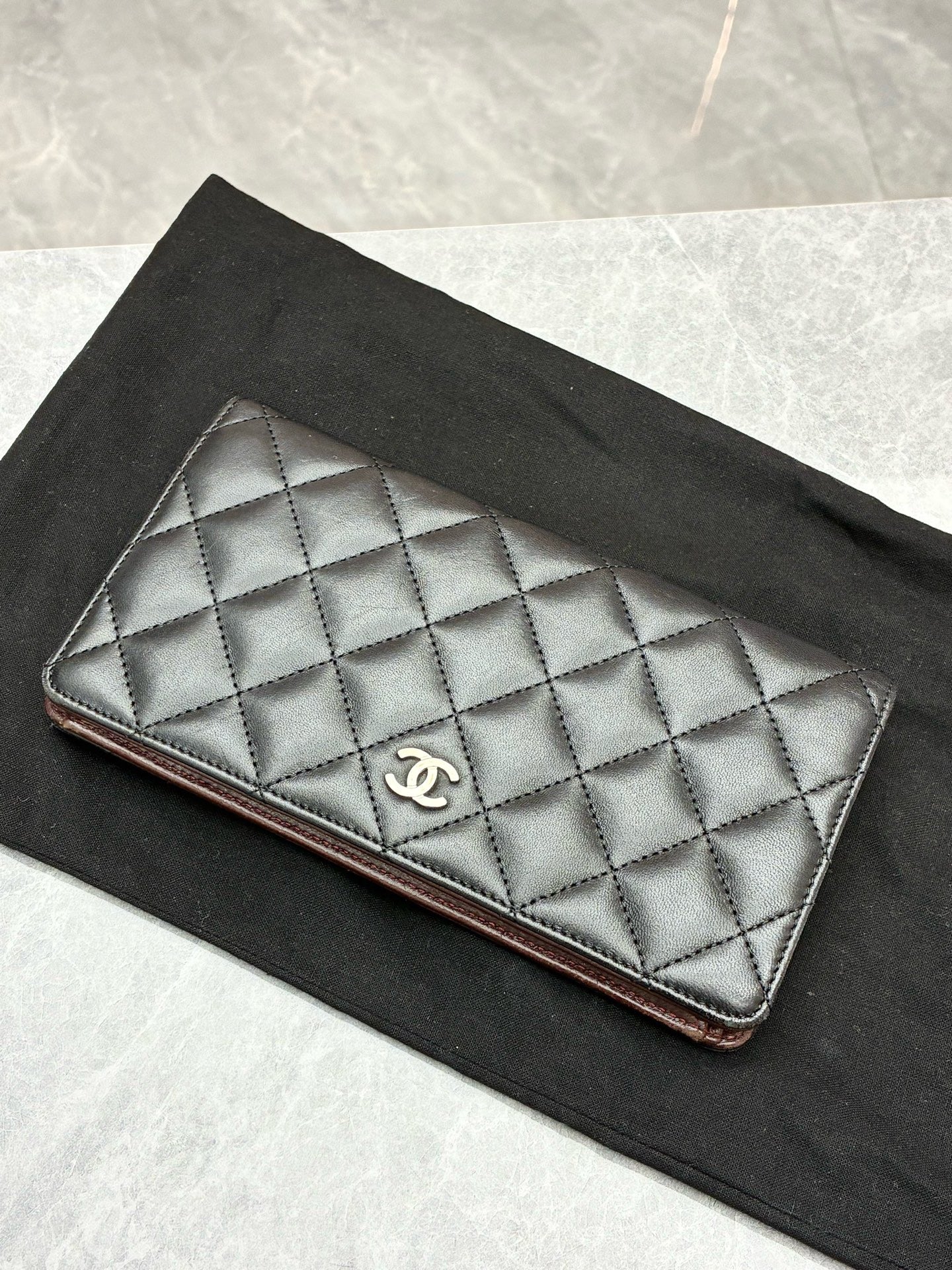 Chanel Yen wallet brown leather