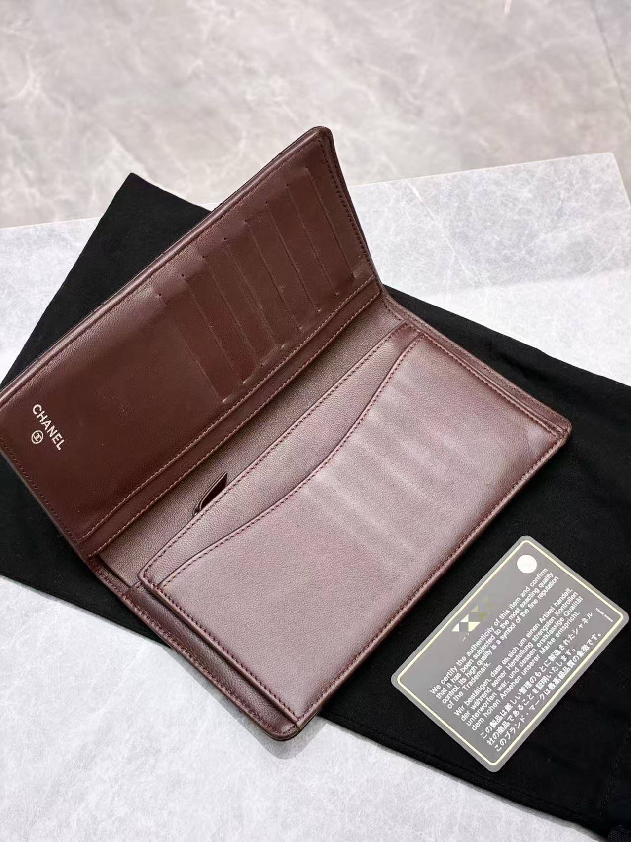 Chanel Yen wallet brown leather