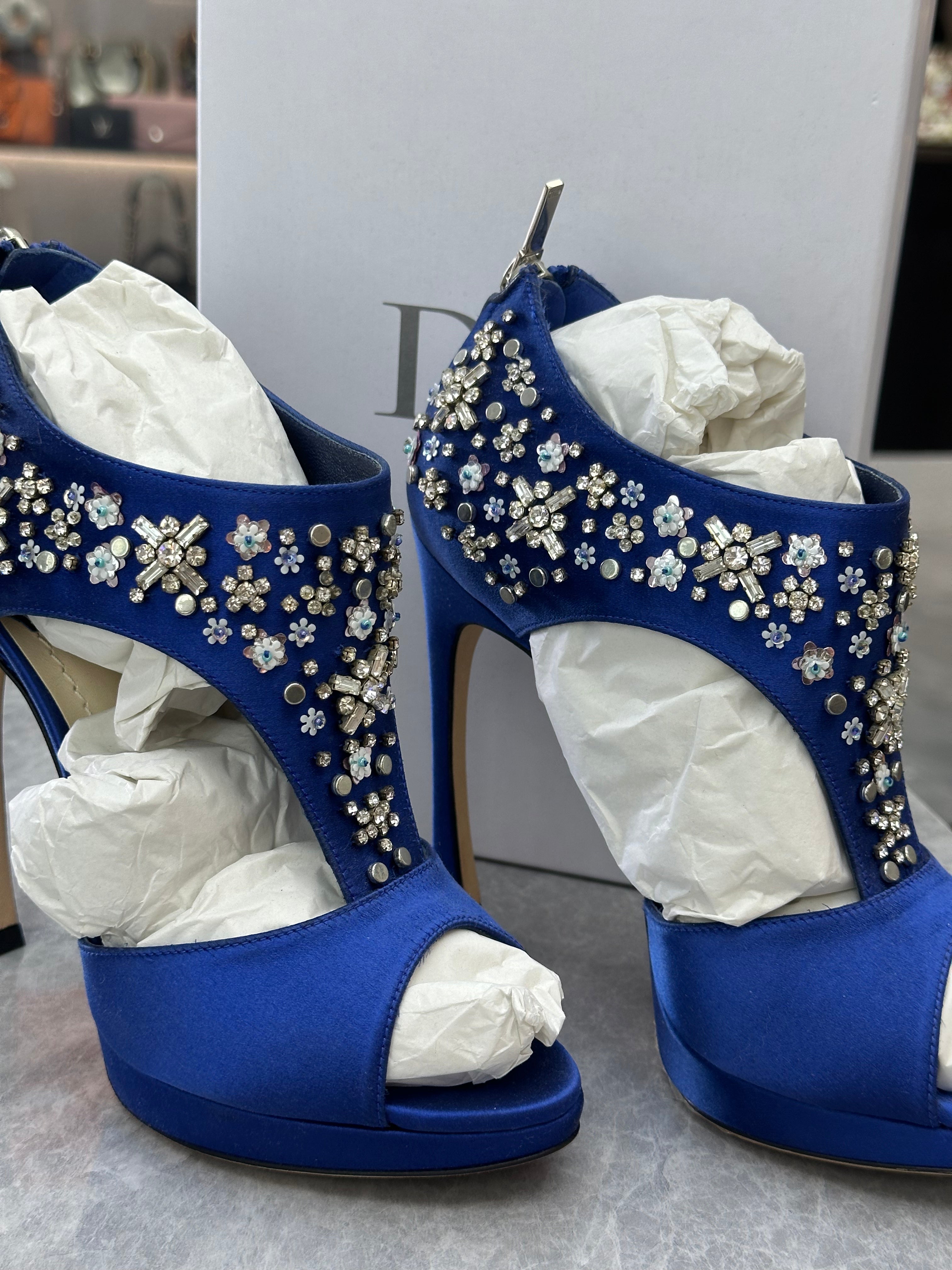 Dior Crystal Blue Heels 36.5