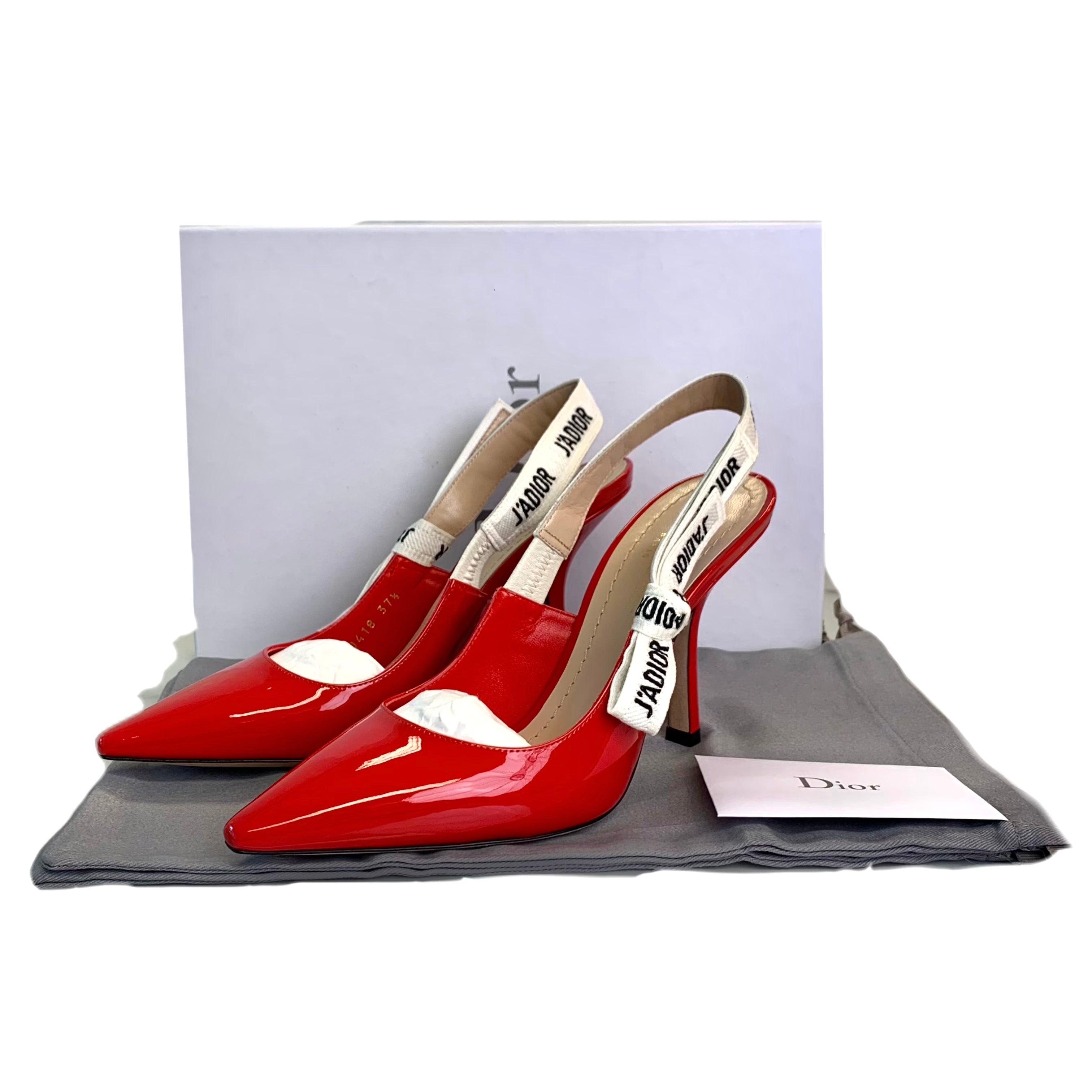 CHRISTIAN DIOR J'Adior slingback pump patent leather in Red 37.5