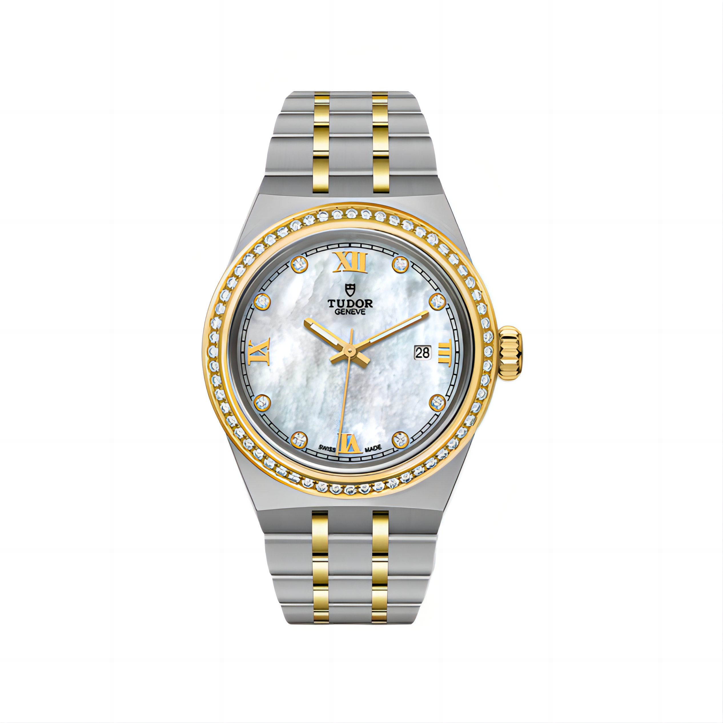 TUDOR 28323 ROYAL 28 diamond-set dial,  steel strap